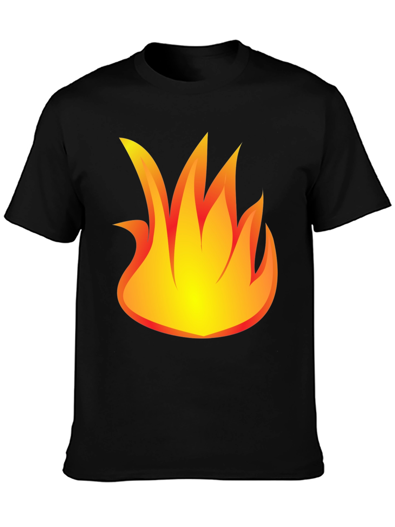 Fiery Graphic Print Black T-Shirt