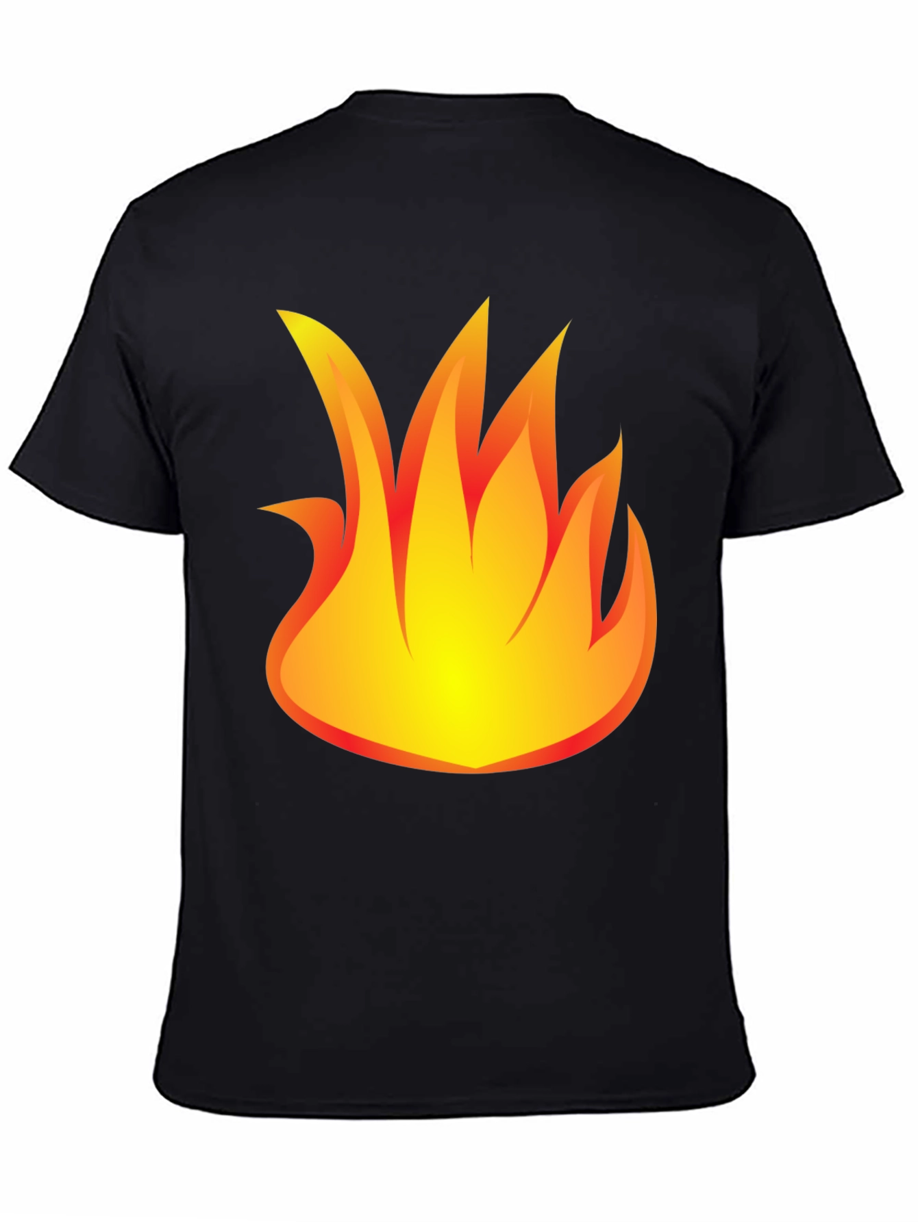 Fiery Graphic Print Black T-Shirt