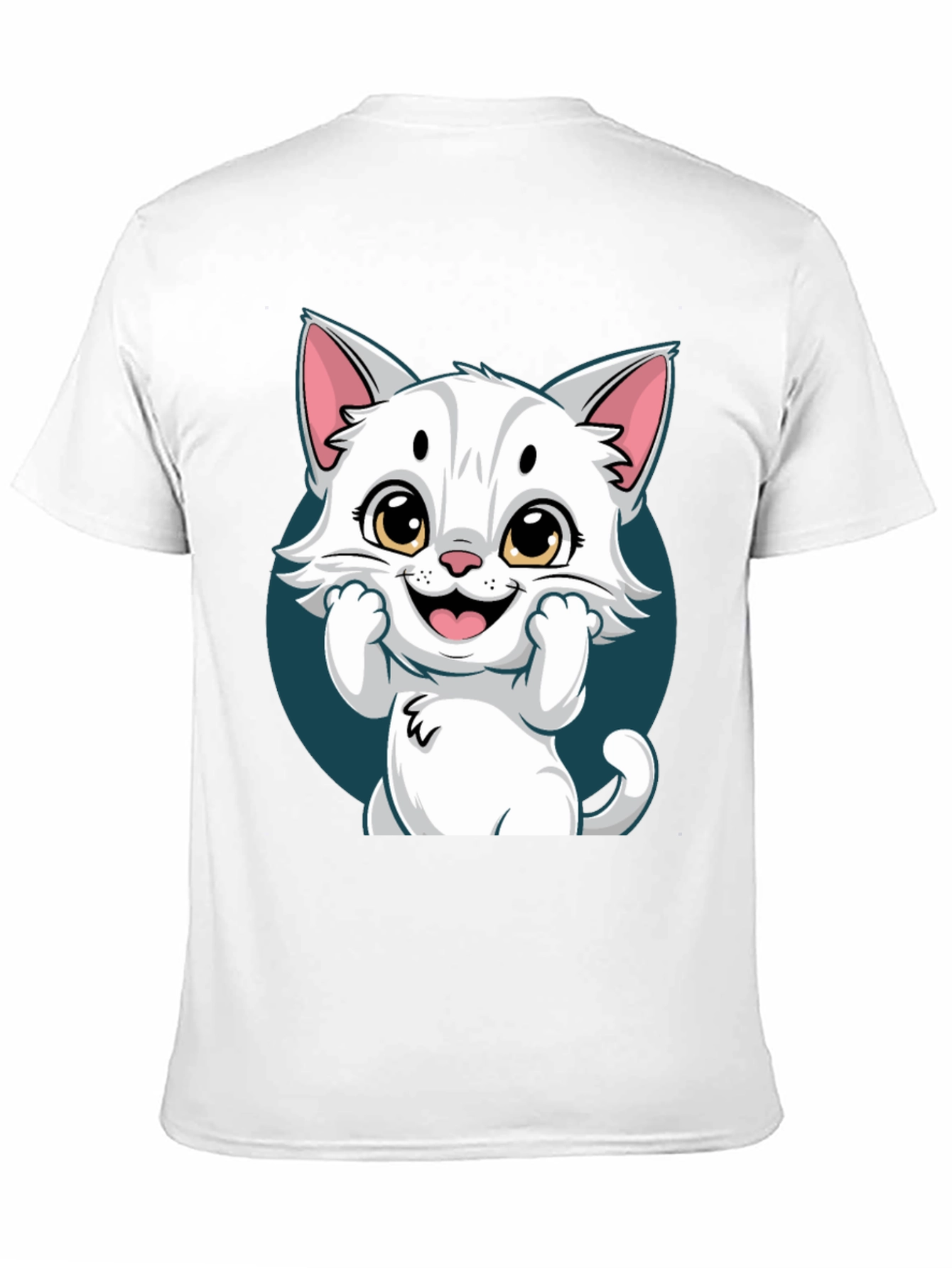 Cute Cartoon Cat Graphic T-Shirt - Unisex Tee