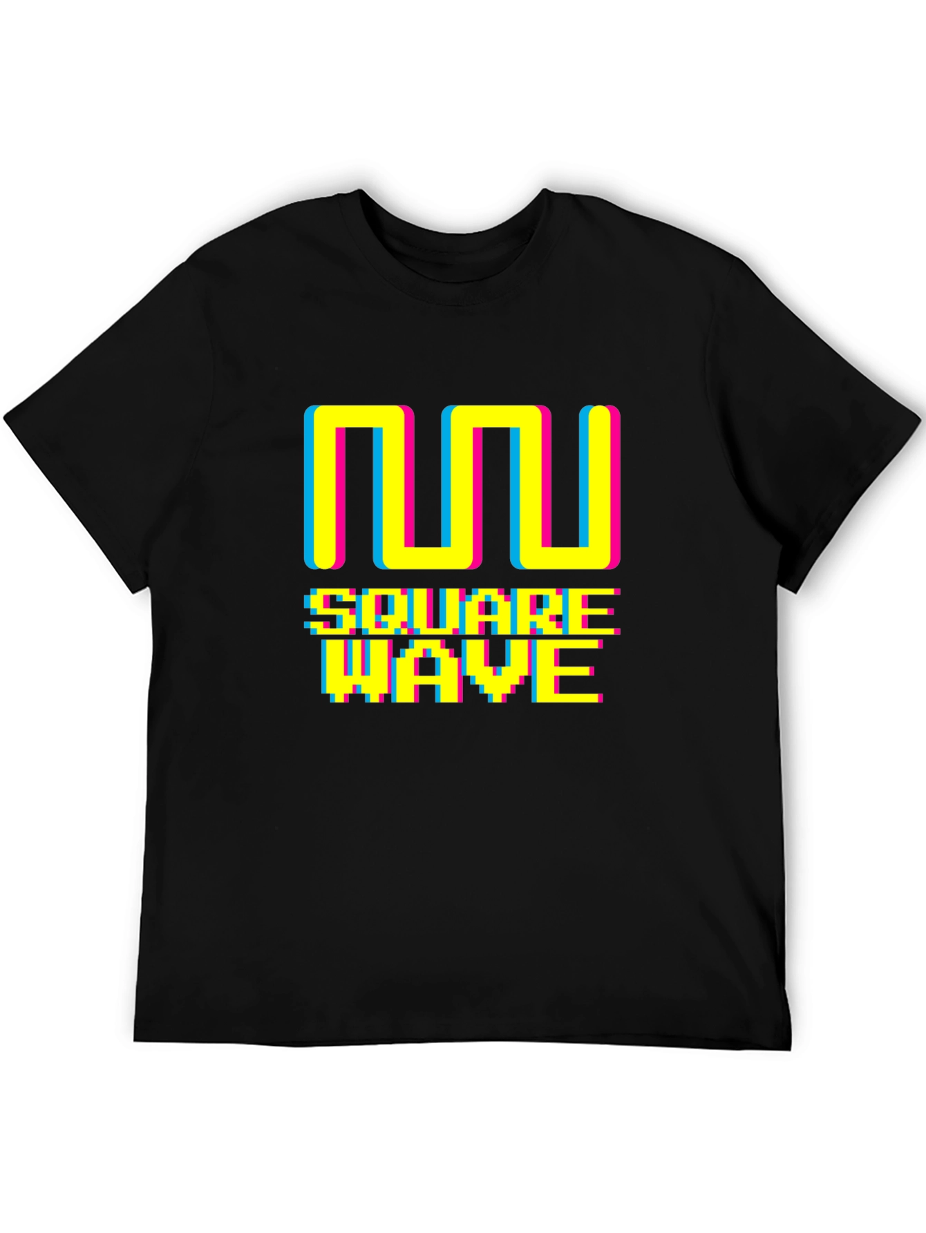 Square Wave Retro Black T-Shirt