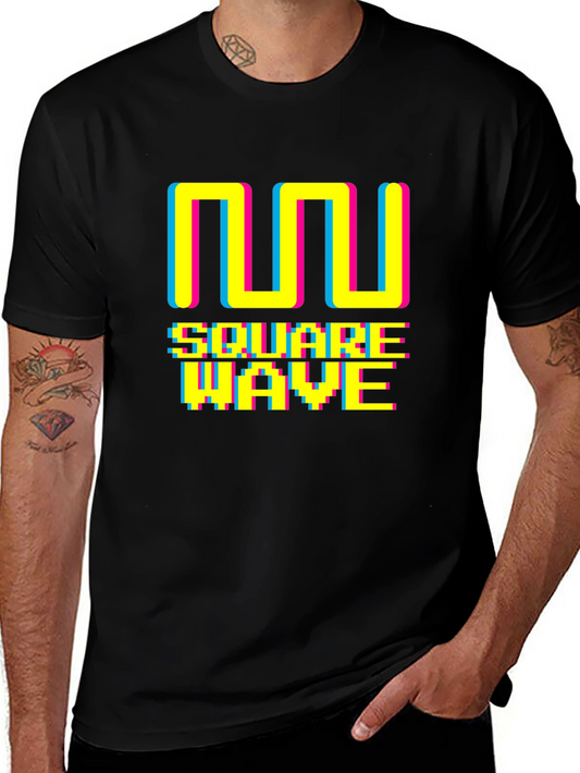 Square Wave Retro Black T-Shirt