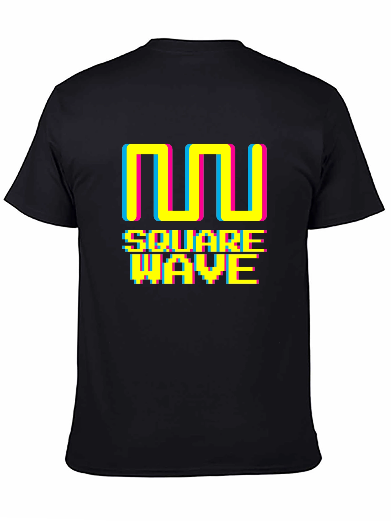 Square Wave Retro Black T-Shirt