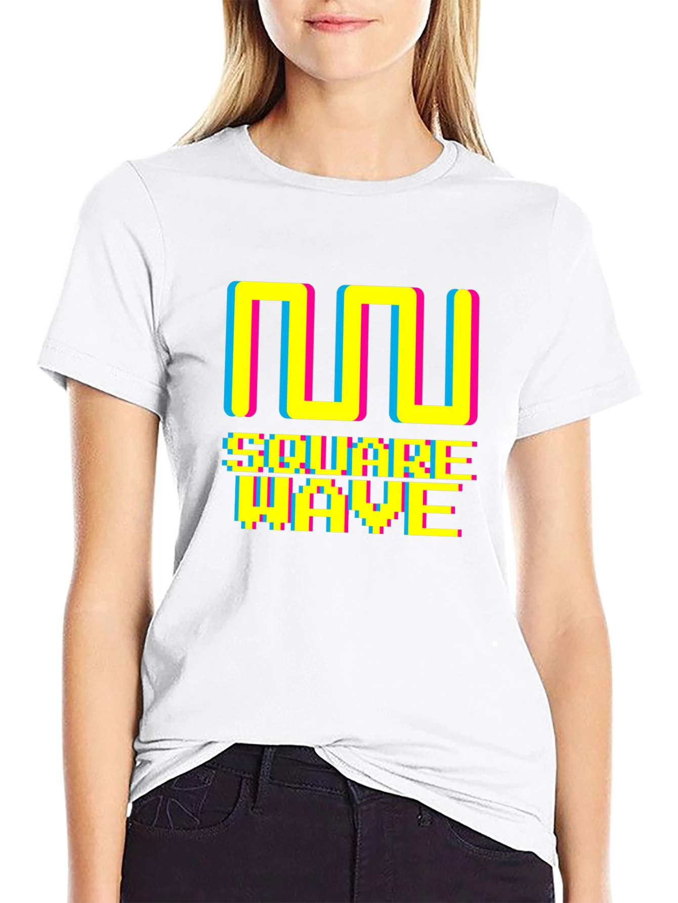 Square Wave Retro Black T-Shirt