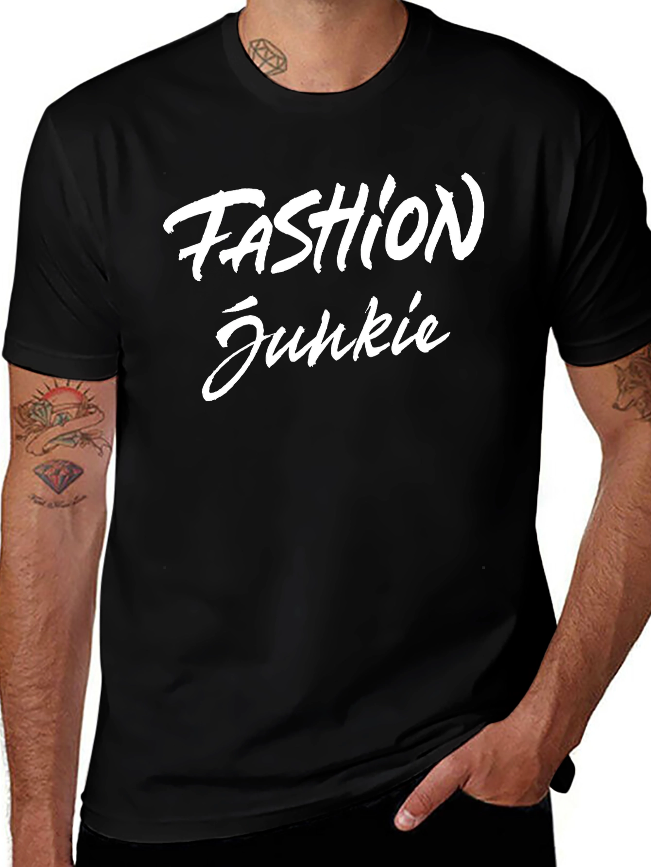 Fashion Junkie Graphic Tee - Black
