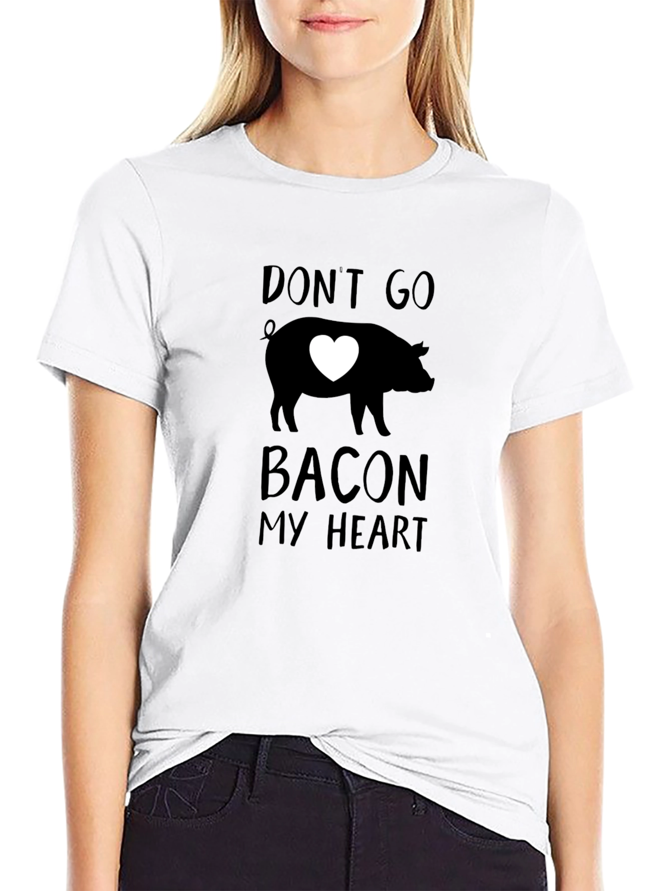 Dont Go Bacon My Heart Pig Graphic T-Shirt