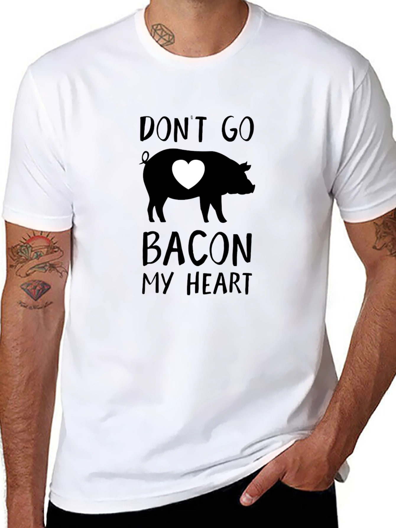 Dont Go Bacon My Heart Pig Graphic T-Shirt
