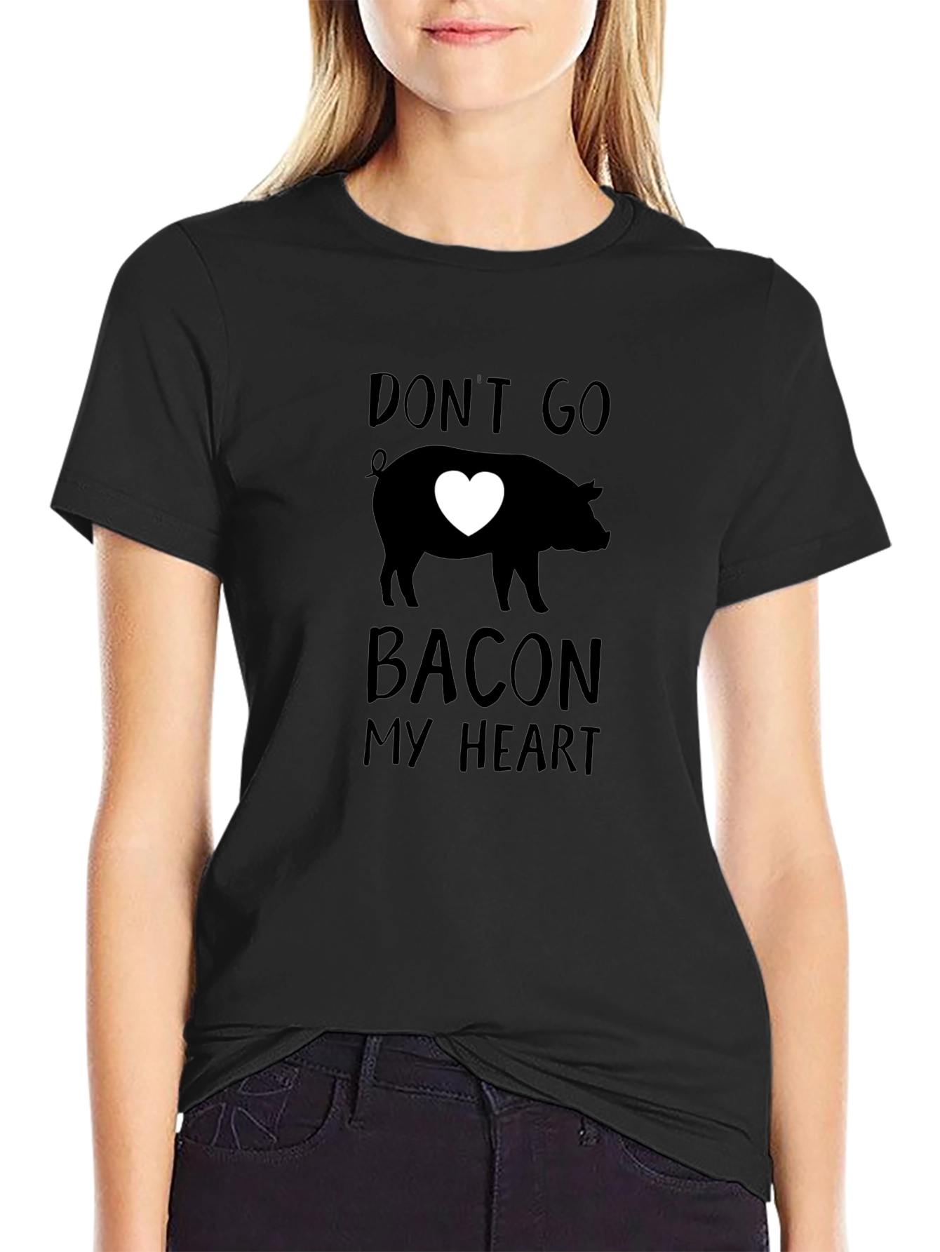 Dont Go Bacon My Heart Pig Graphic T-Shirt