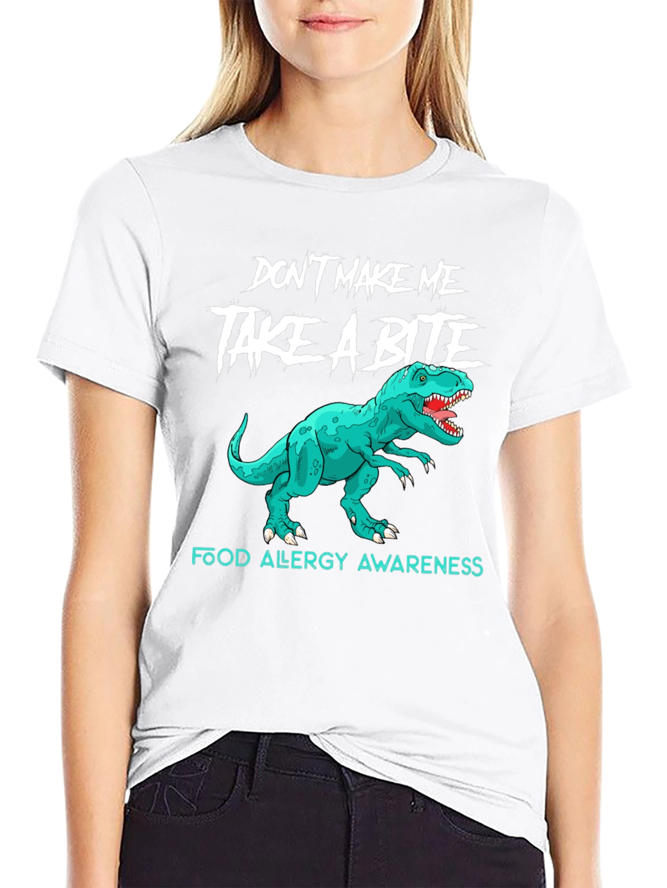 Food Allergy Awareness Dinosaur T-Shirt