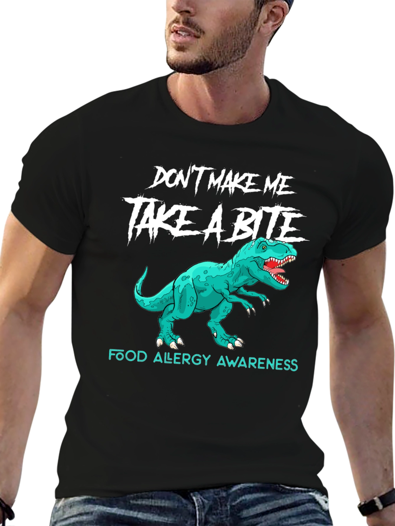 Food Allergy Awareness Dinosaur T-Shirt