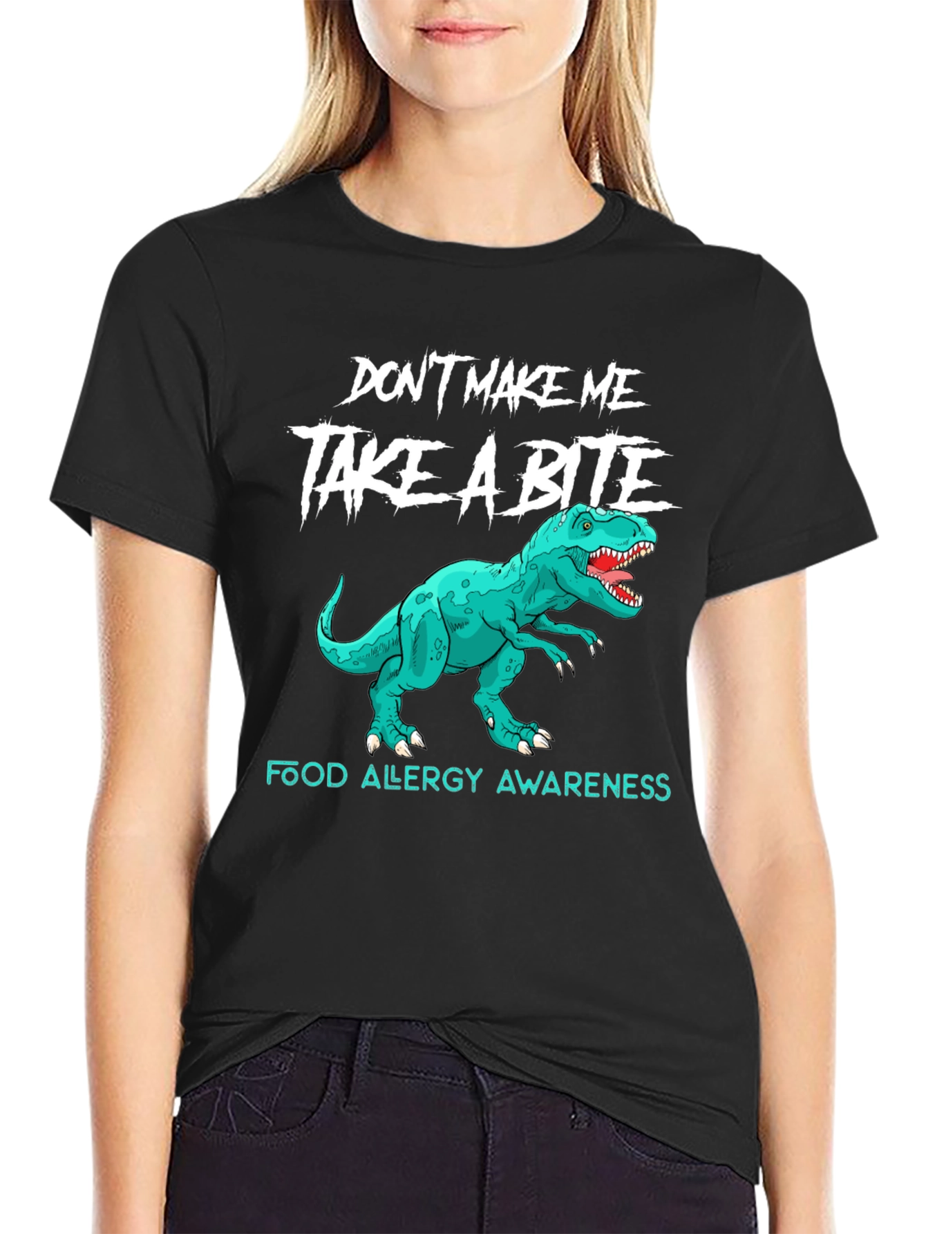 Food Allergy Awareness Dinosaur T-Shirt