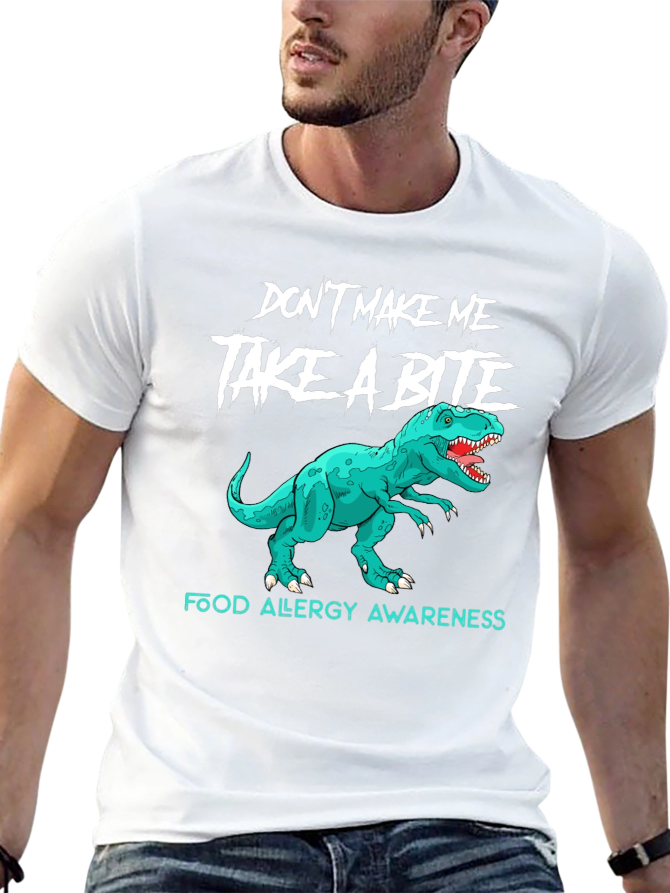 Food Allergy Awareness Dinosaur T-Shirt