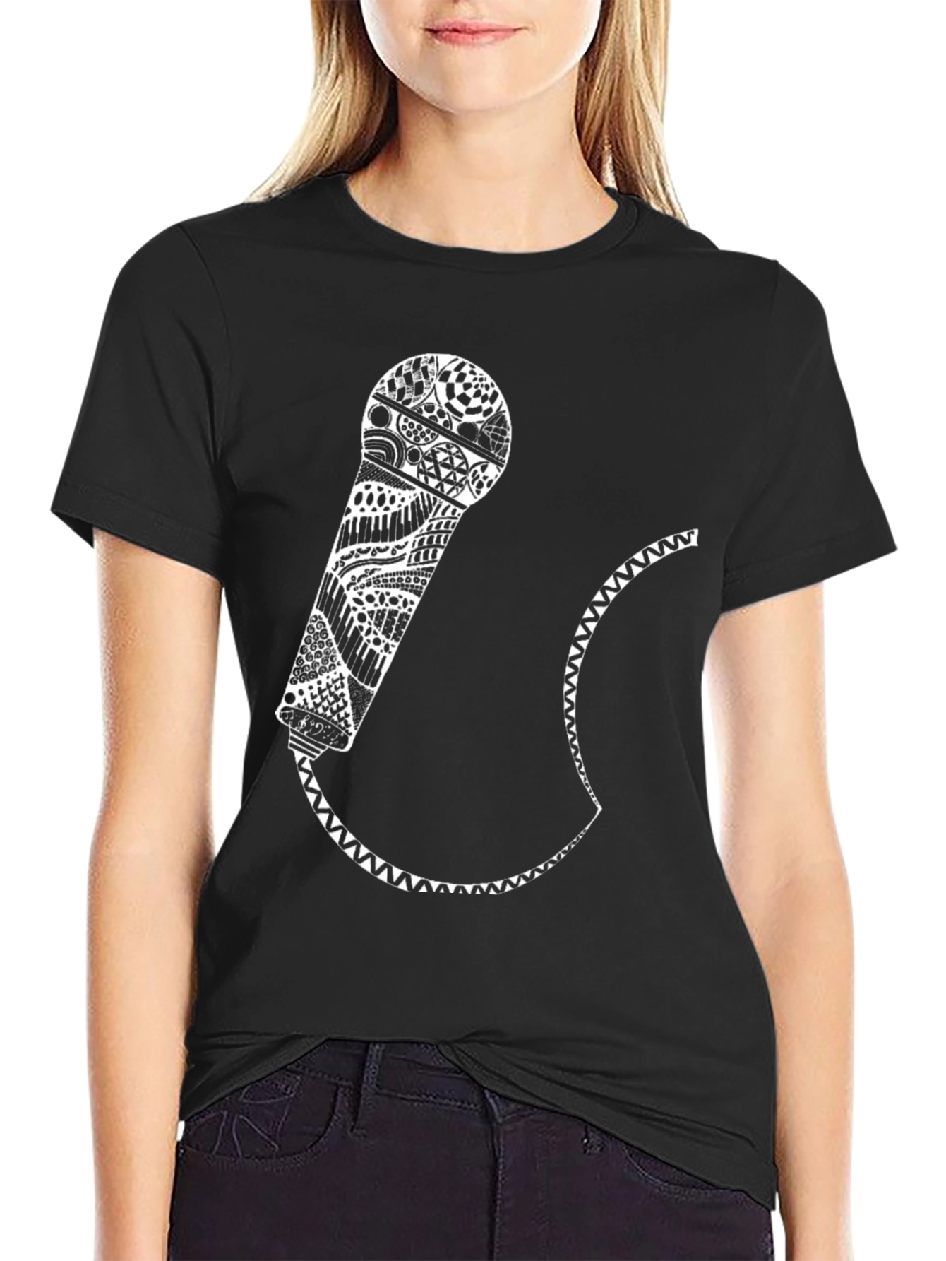 Black Microphone Graphic Tee