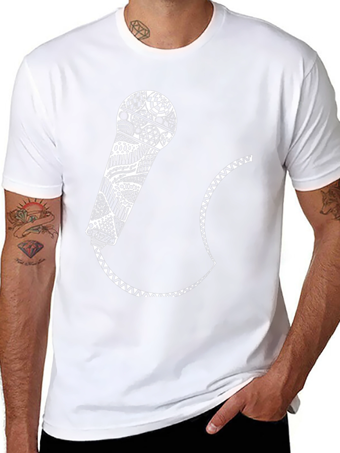 Black Microphone Graphic Tee