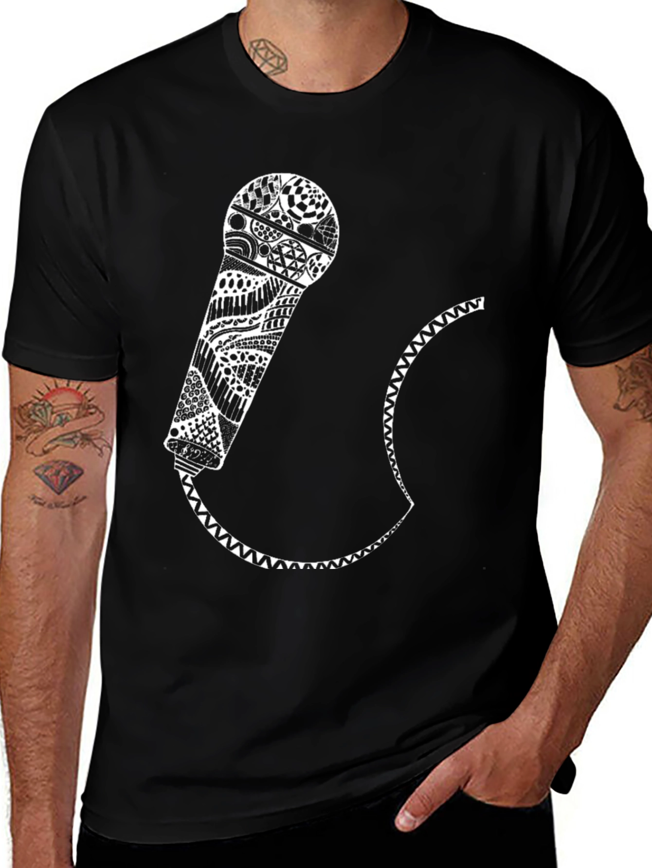 Black Microphone Graphic Tee