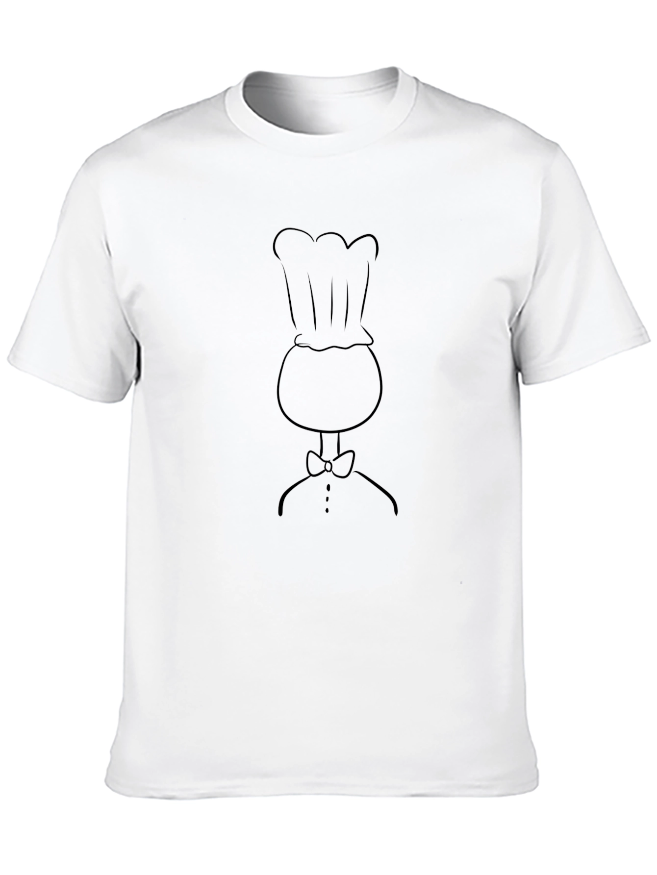 Chef Graphic Tee - Black Crew Neck Cotton Shirt