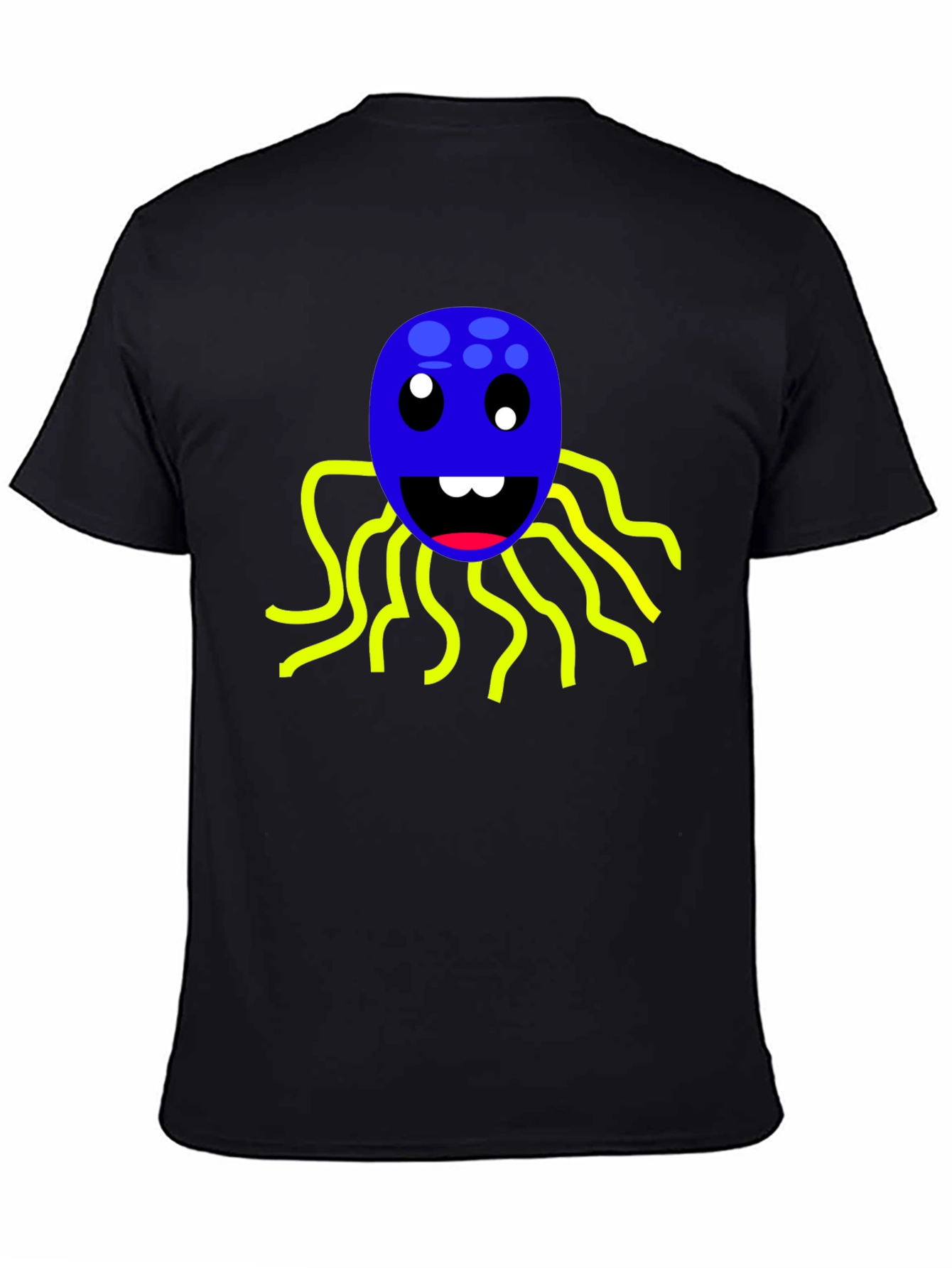 Fun Octopus Graphic Tee - Soft Black Cotton Shirt