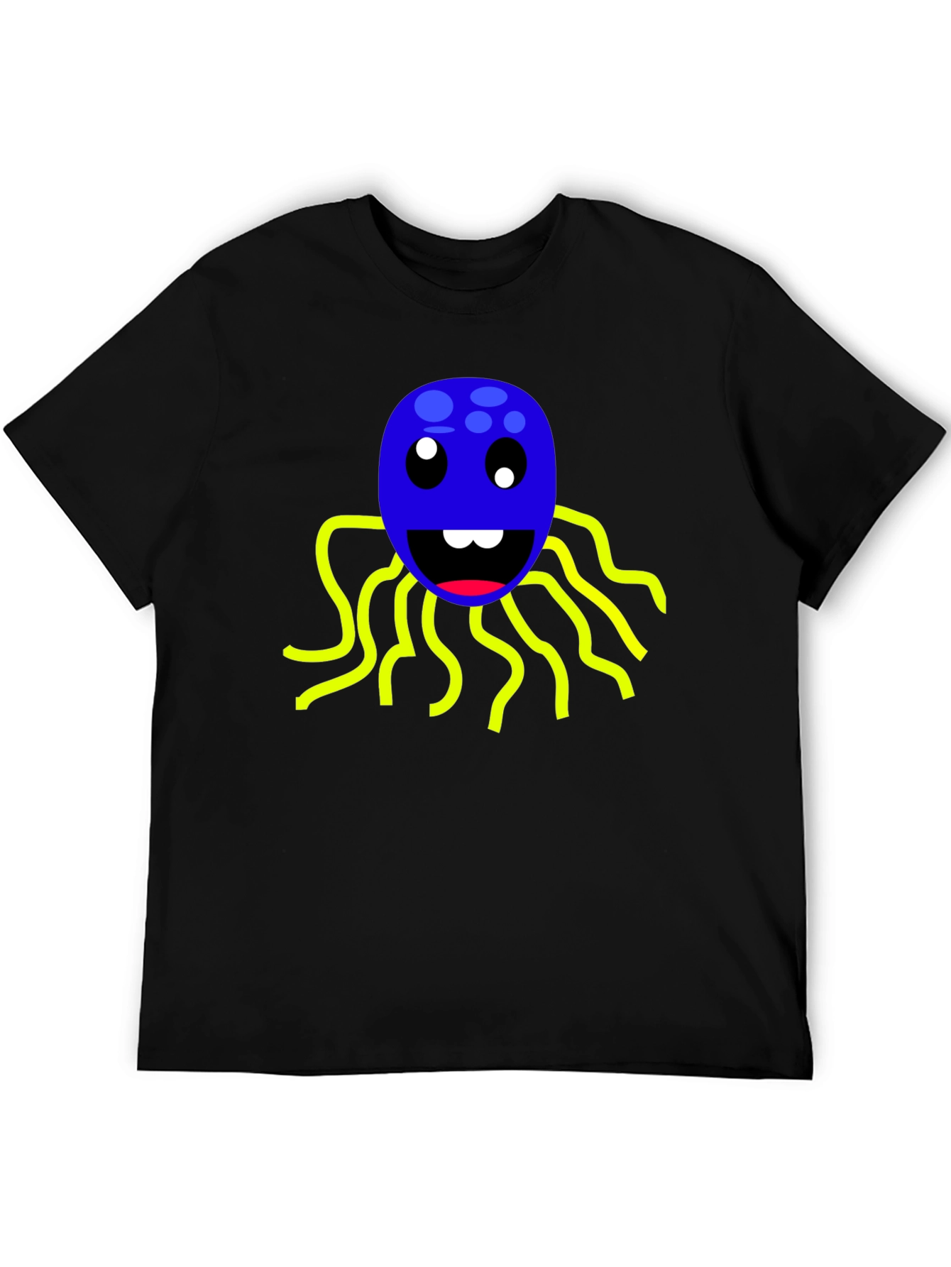 Fun Octopus Graphic Tee - Soft Black Cotton Shirt