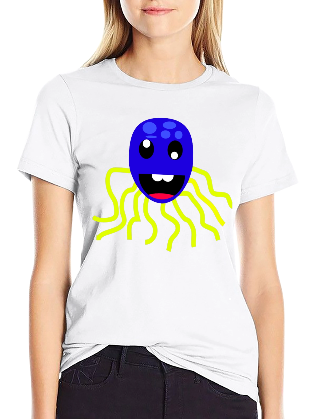 Fun Octopus Graphic Tee - Soft Black Cotton Shirt