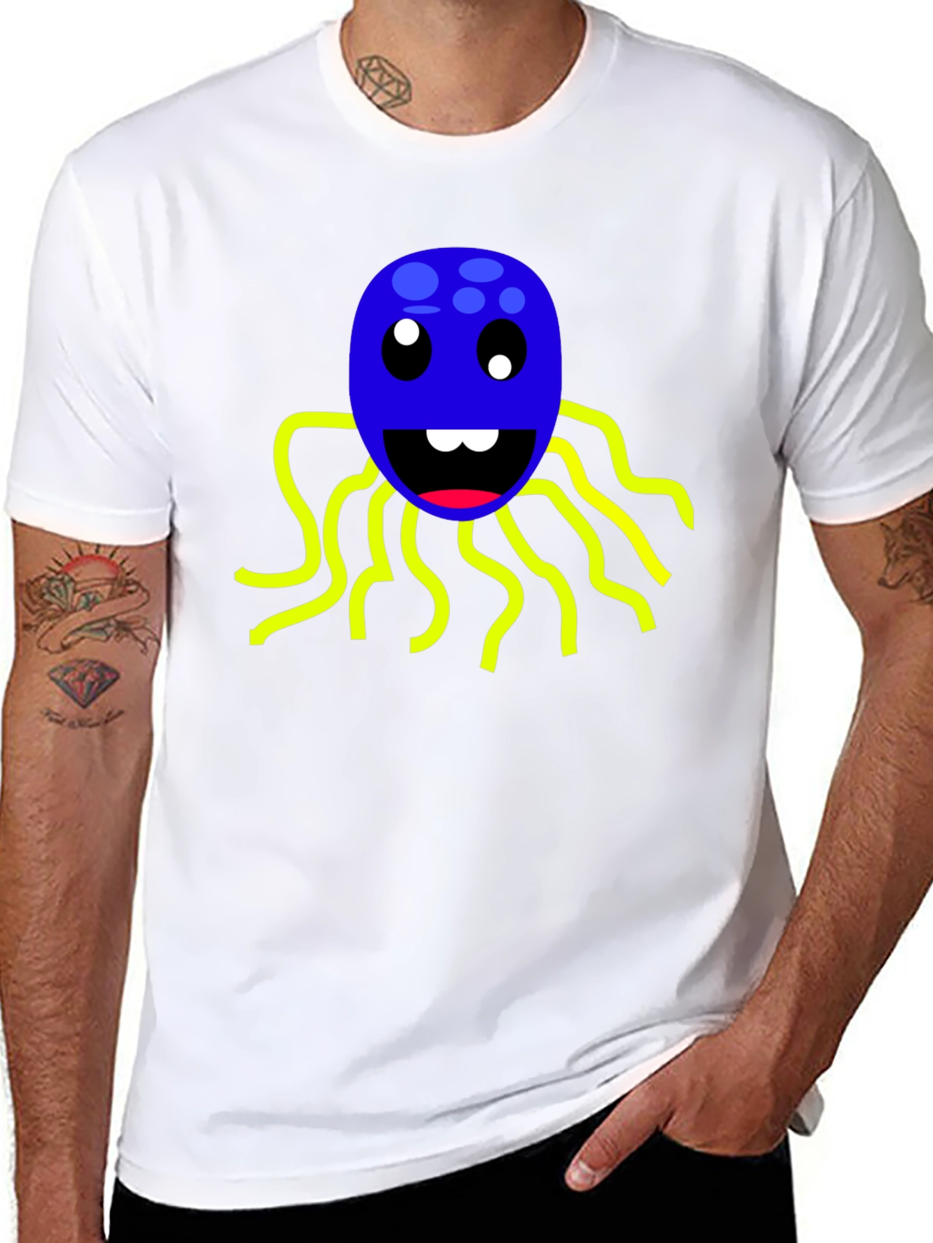 Fun Octopus Graphic Tee - Soft Black Cotton Shirt