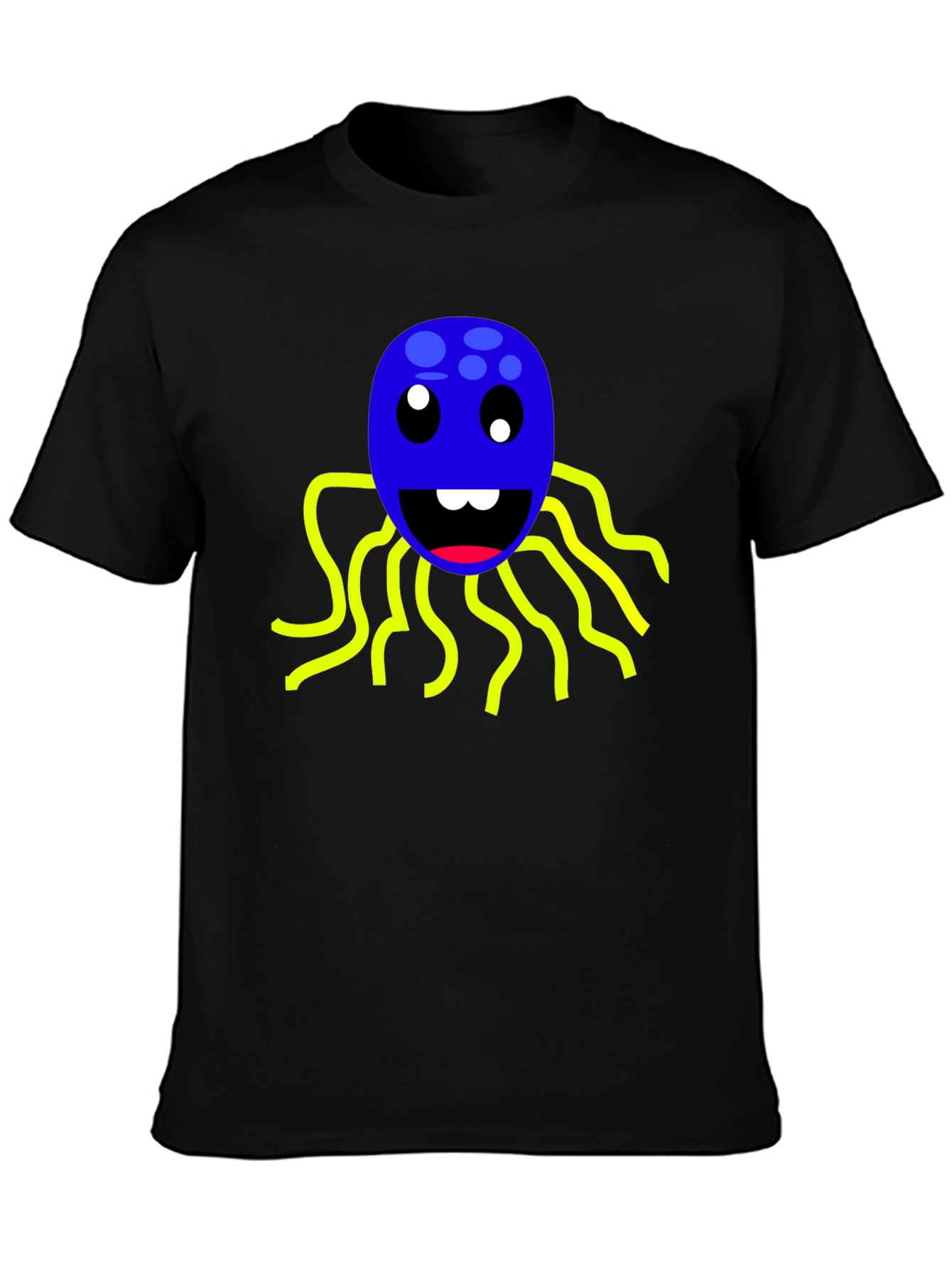Fun Octopus Graphic Tee - Soft Black Cotton Shirt