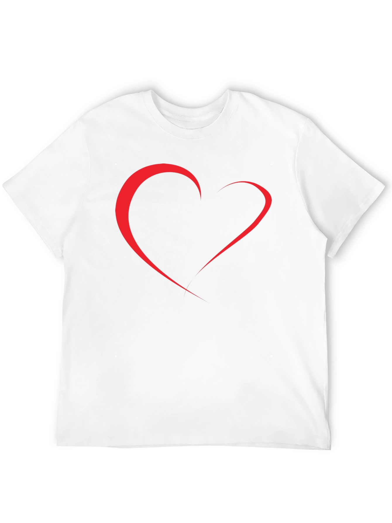 Minimalist Heart Outline Black T-Shirt