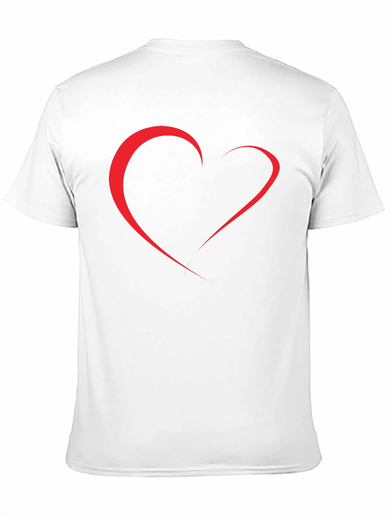 Minimalist Heart Outline Black T-Shirt