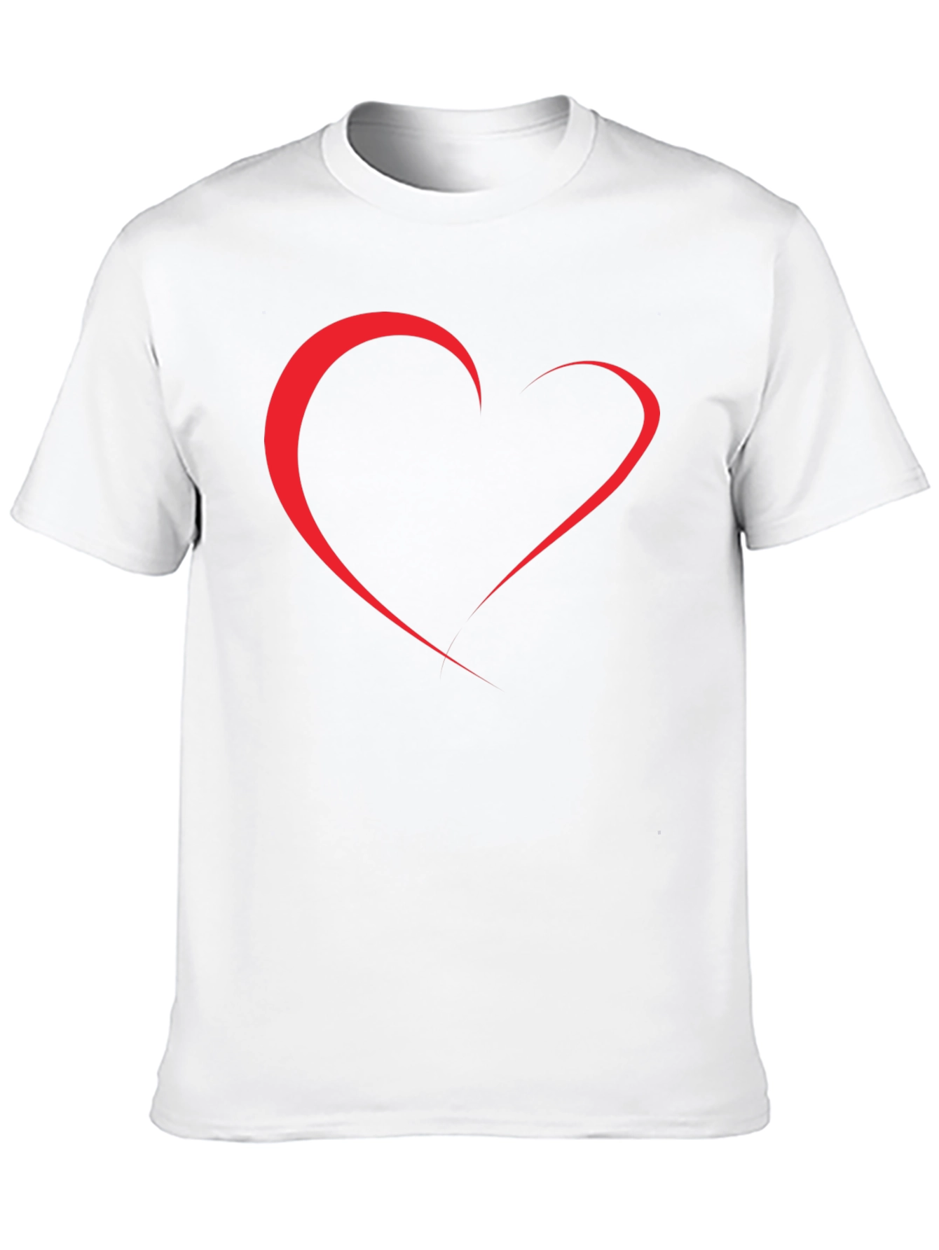 Minimalist Heart Outline Black T-Shirt