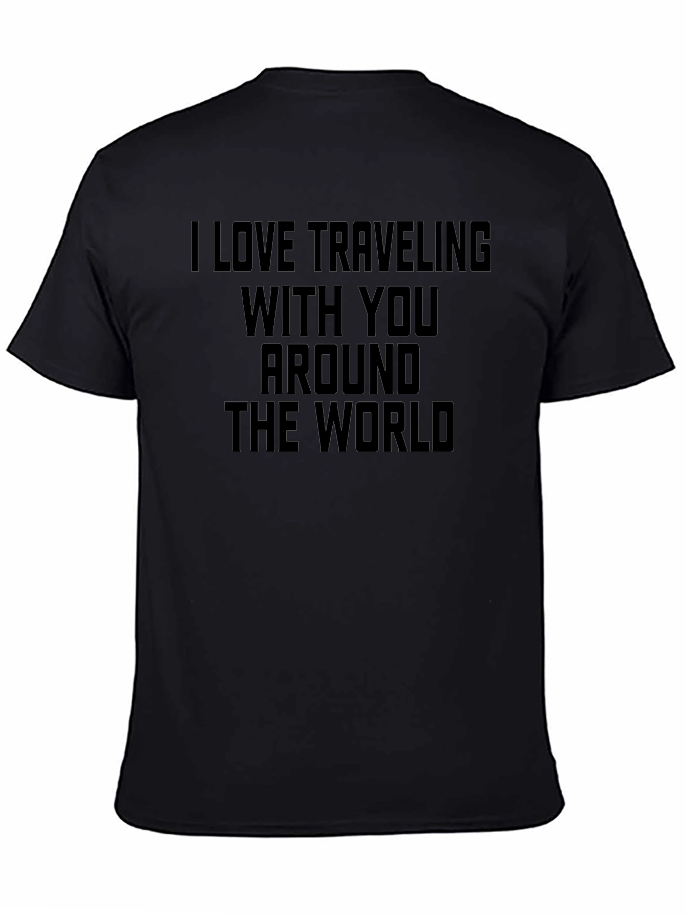 Travel Lover Black T-Shirt: Around The World