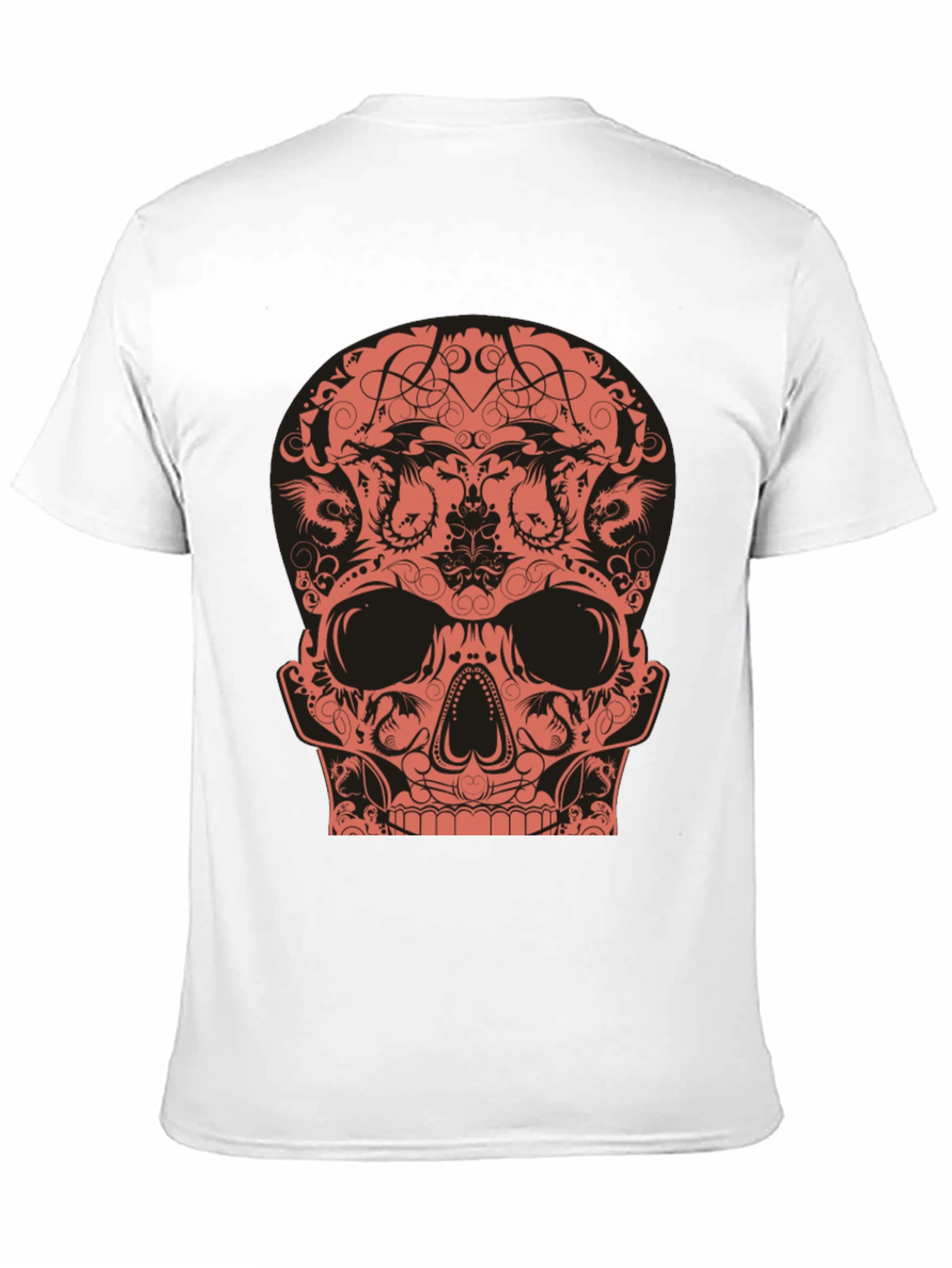 Skull Dragon Graphic Tee - Black Cotton T-Shirt