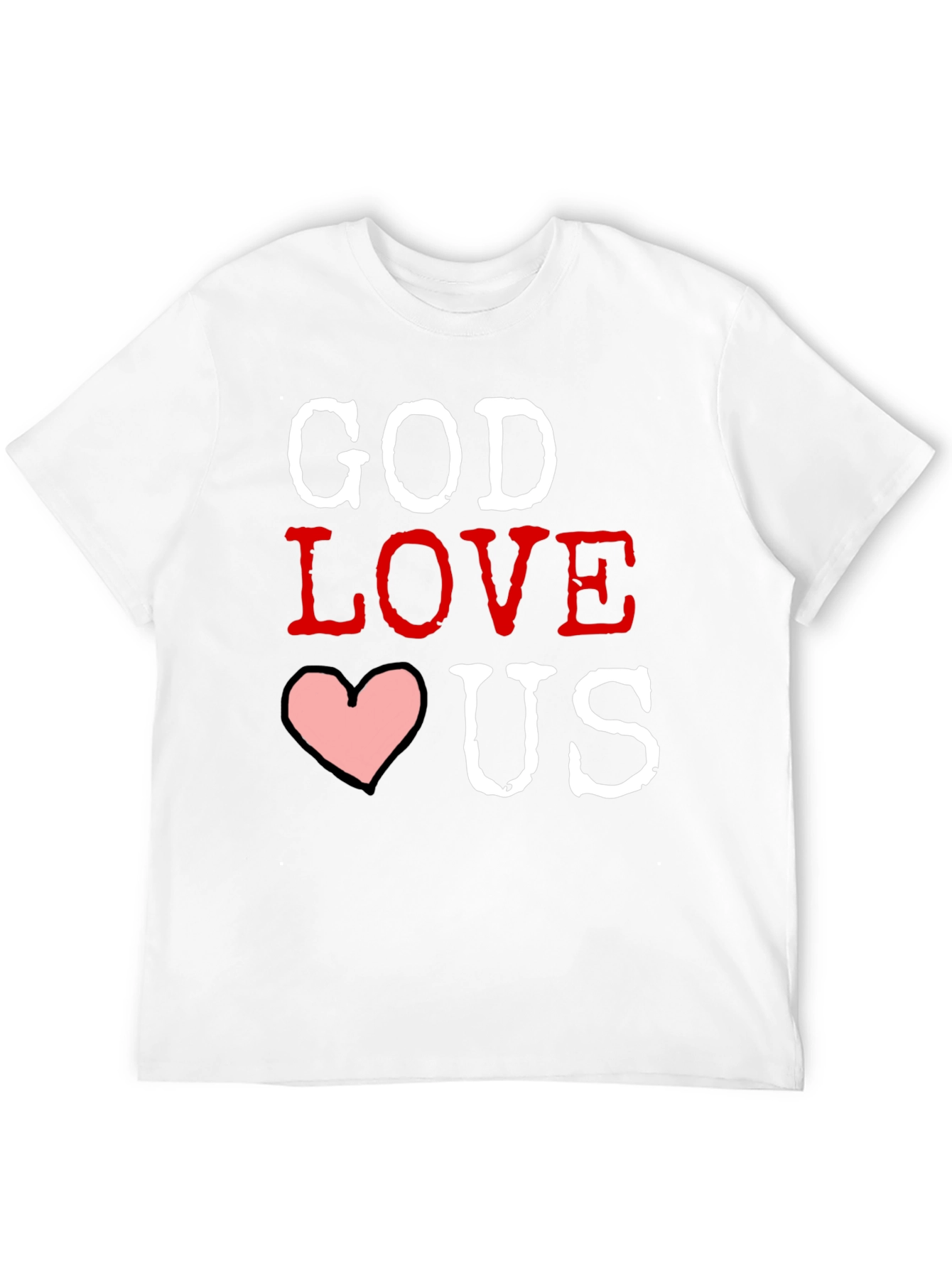 God Loves Us Graphic T-Shirt - Black