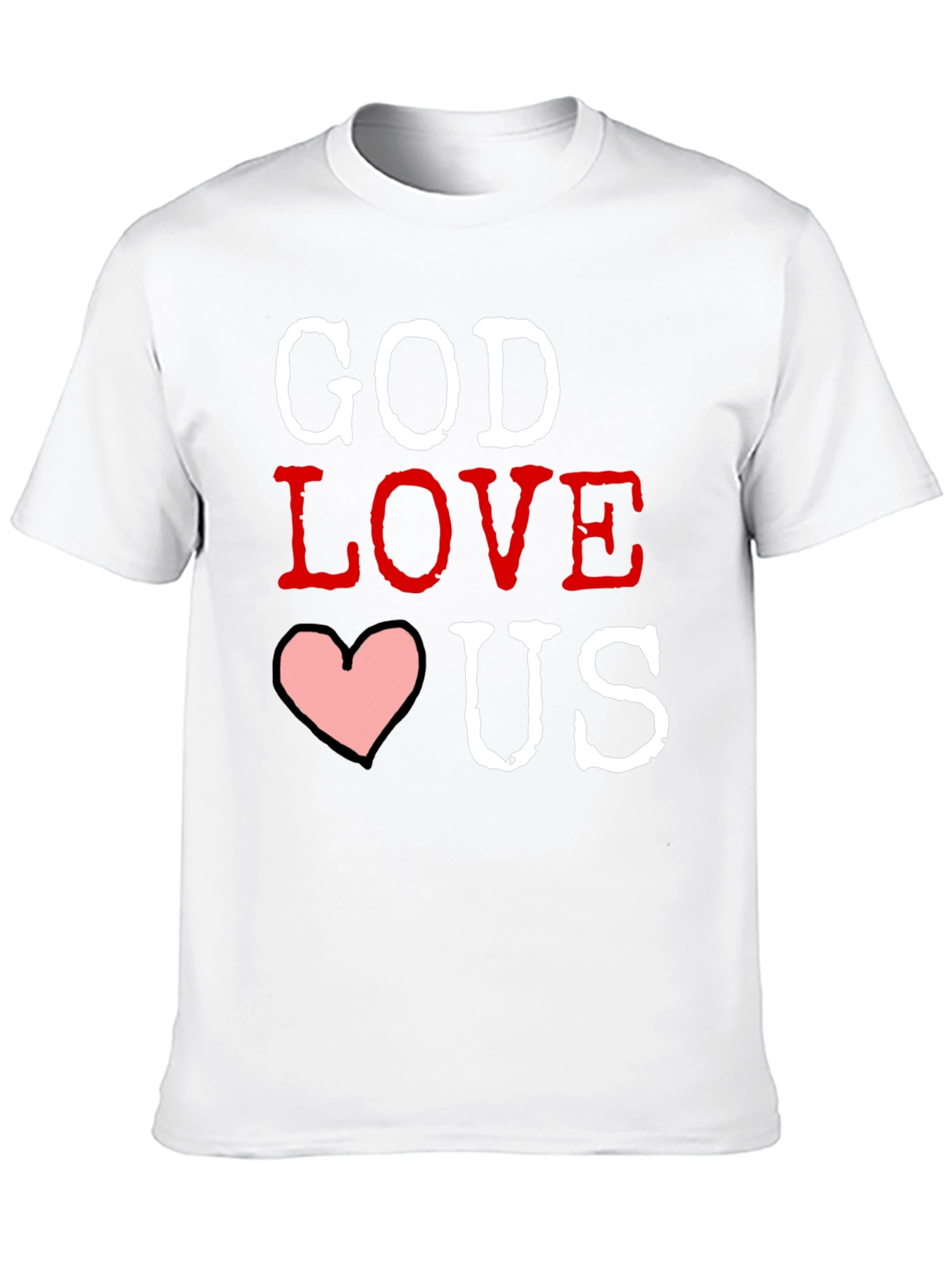 God Loves Us Graphic T-Shirt - Black
