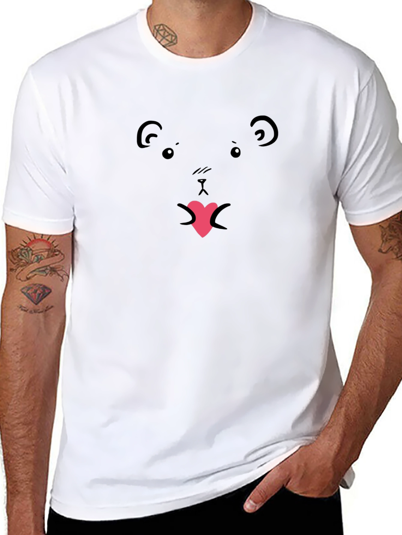 Cute Bear Heart Tongue T-Shirt