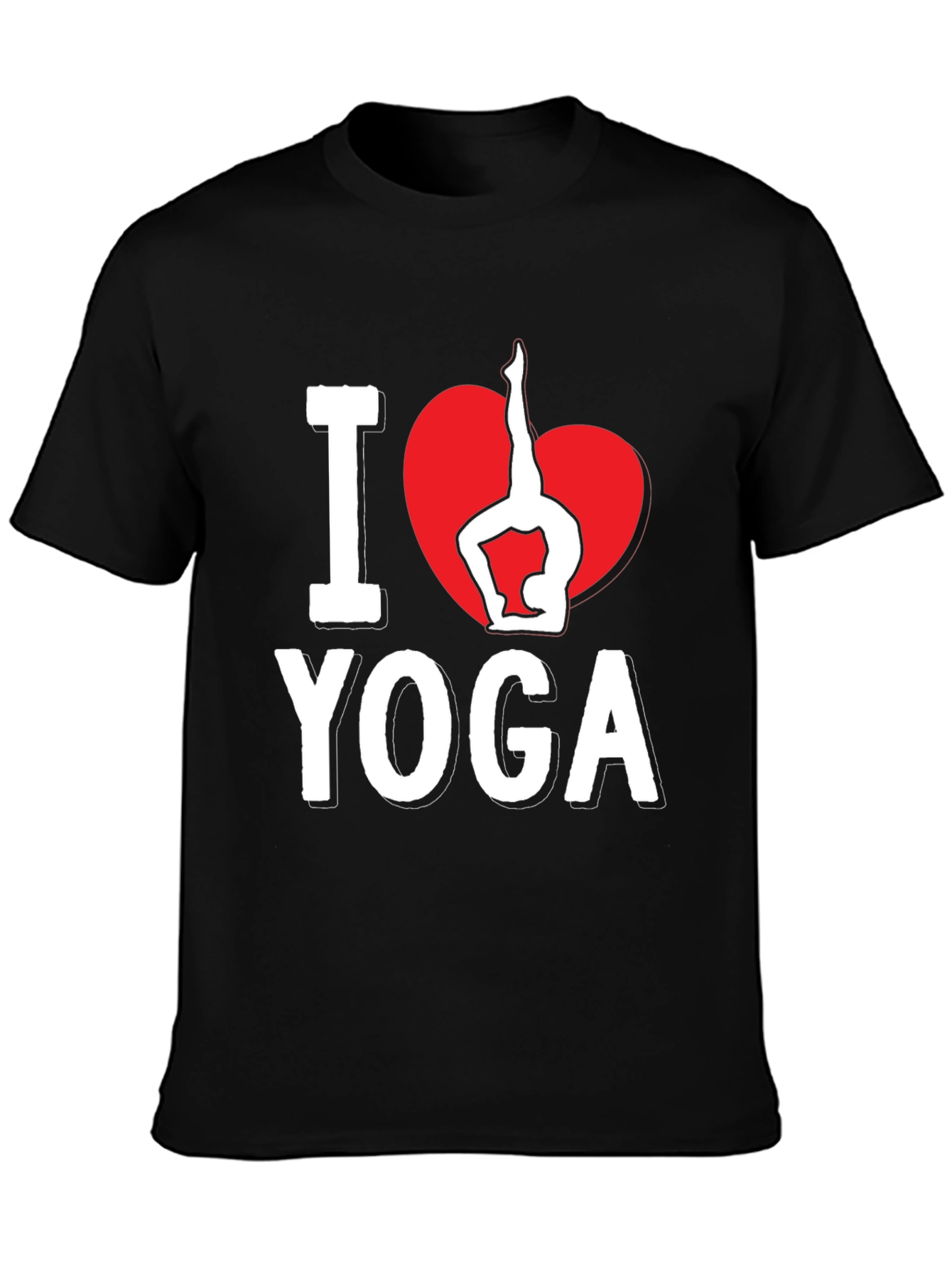 I Love Yoga T-Shirt - Black Cotton Blend
