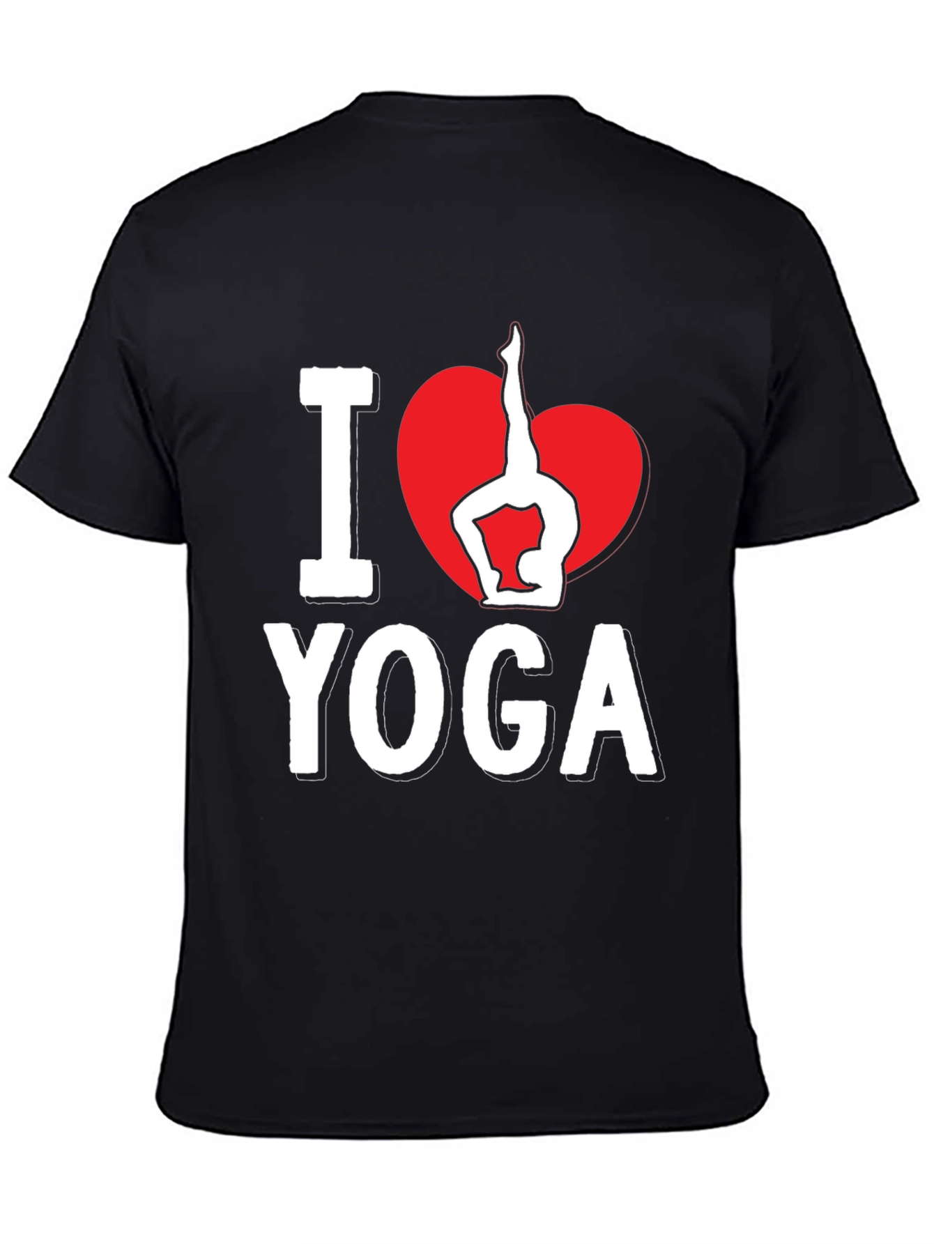 I Love Yoga T-Shirt - Black Cotton Blend
