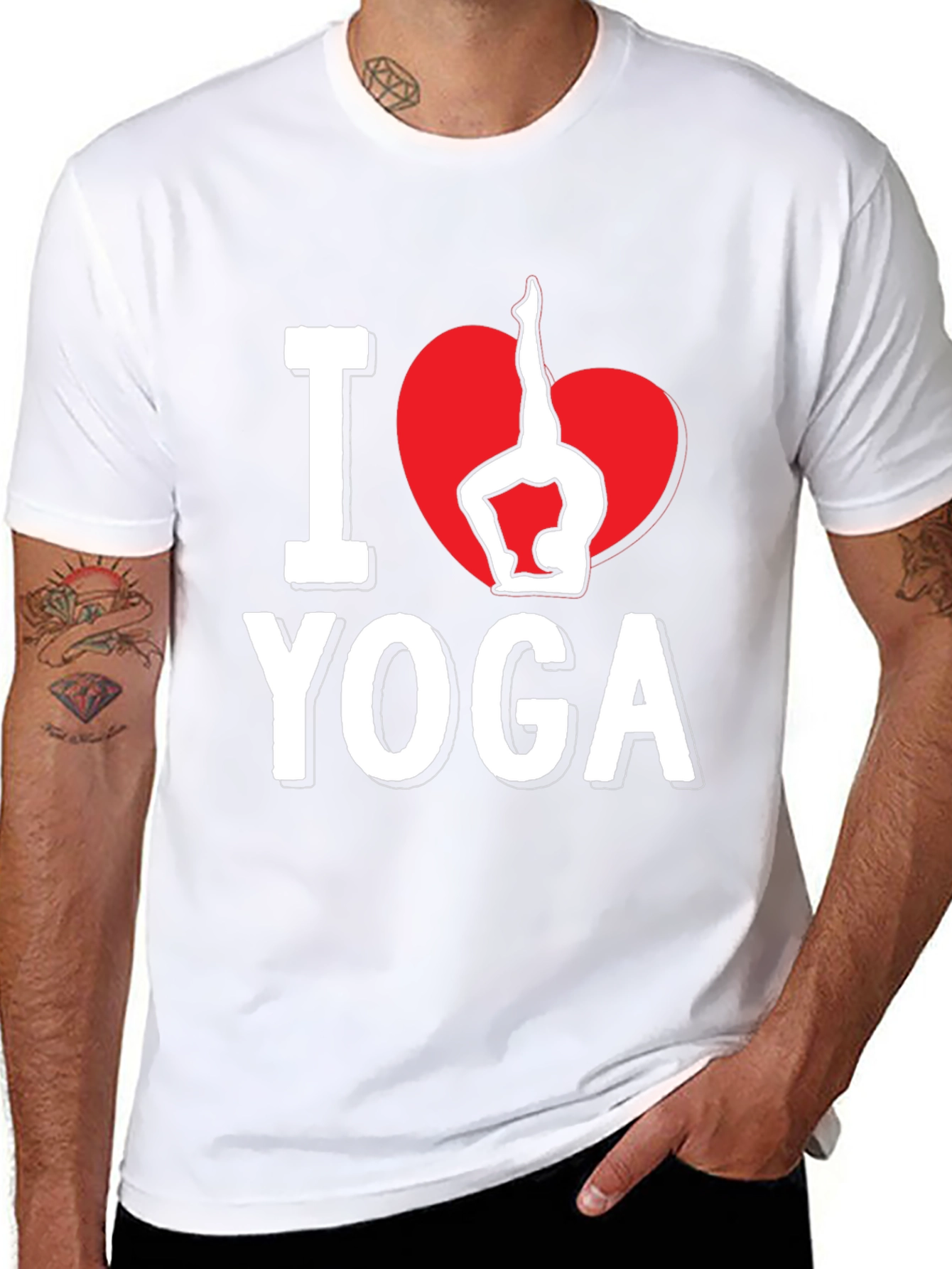 I Love Yoga T-Shirt - Black Cotton Blend