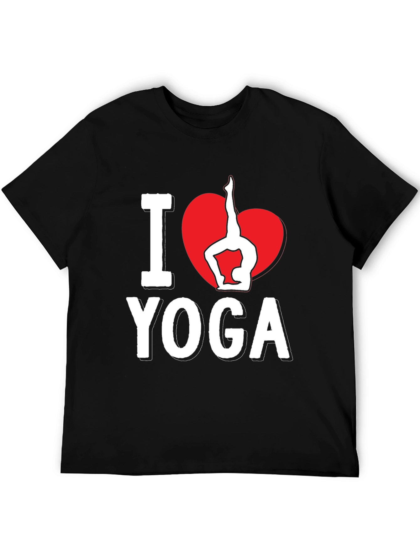 I Love Yoga T-Shirt - Black Cotton Blend