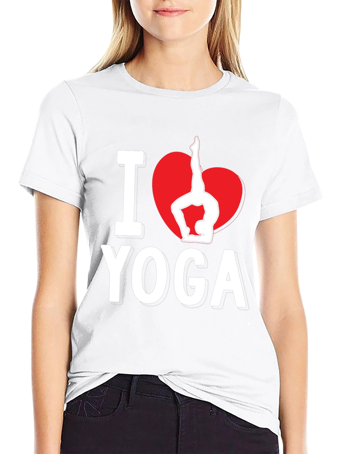 I Love Yoga T-Shirt - Black Cotton Blend