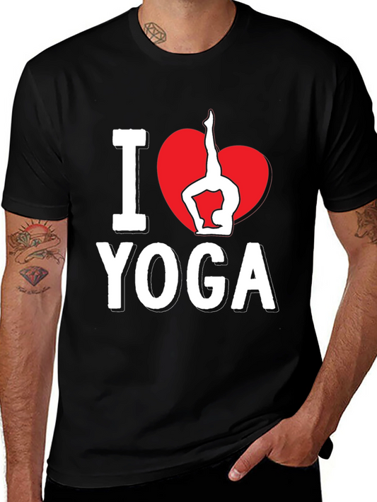I Love Yoga T-Shirt - Black Cotton Blend
