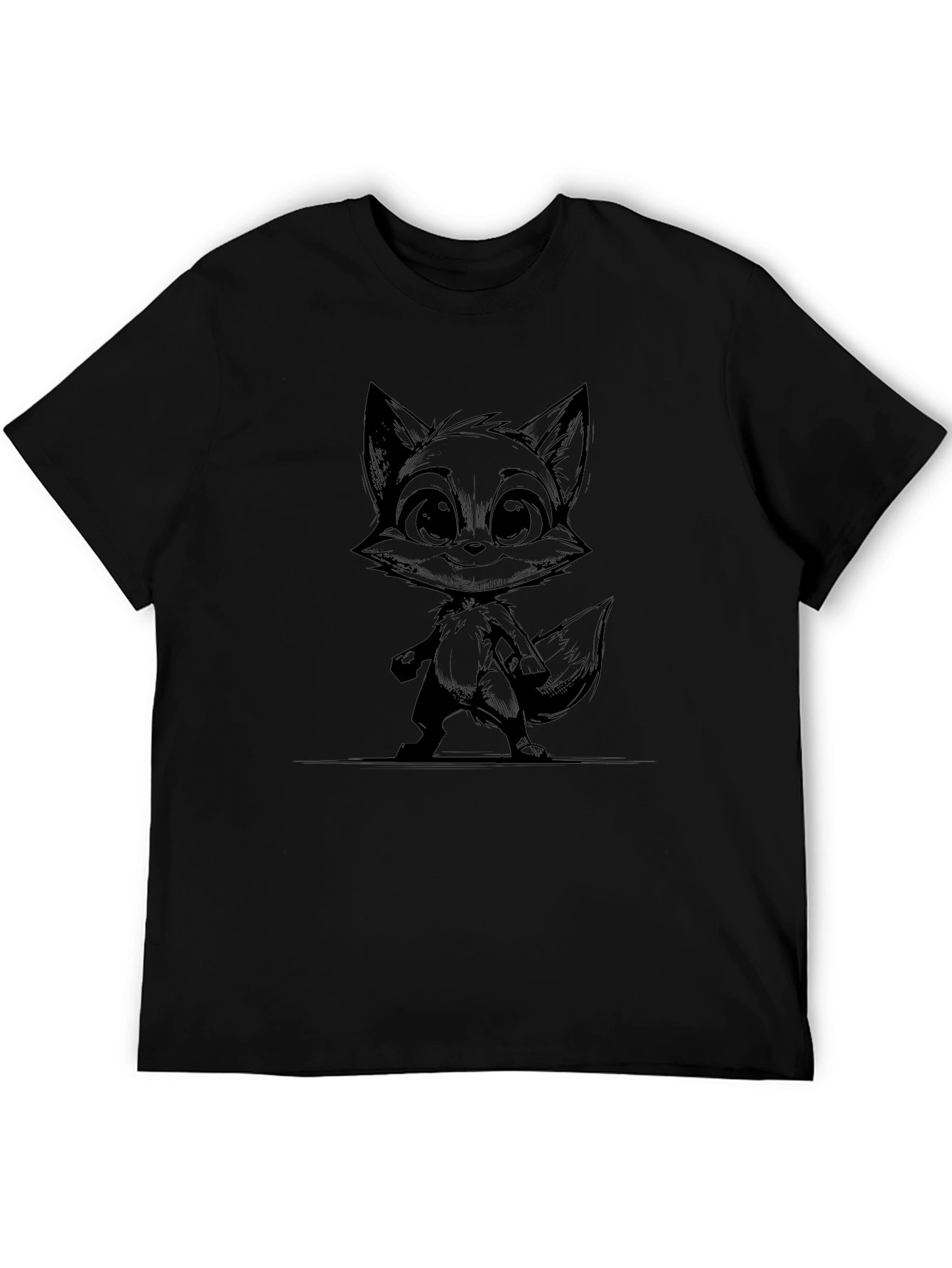 Cute Fox Graphic Tee - Stylish Black T-Shirt
