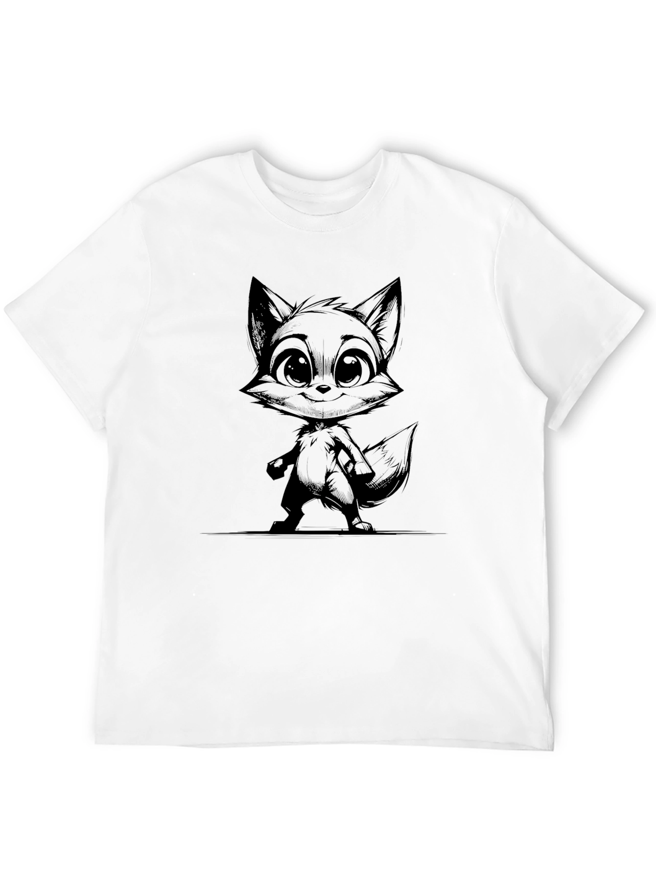 Cute Fox Graphic Tee - Stylish Black T-Shirt