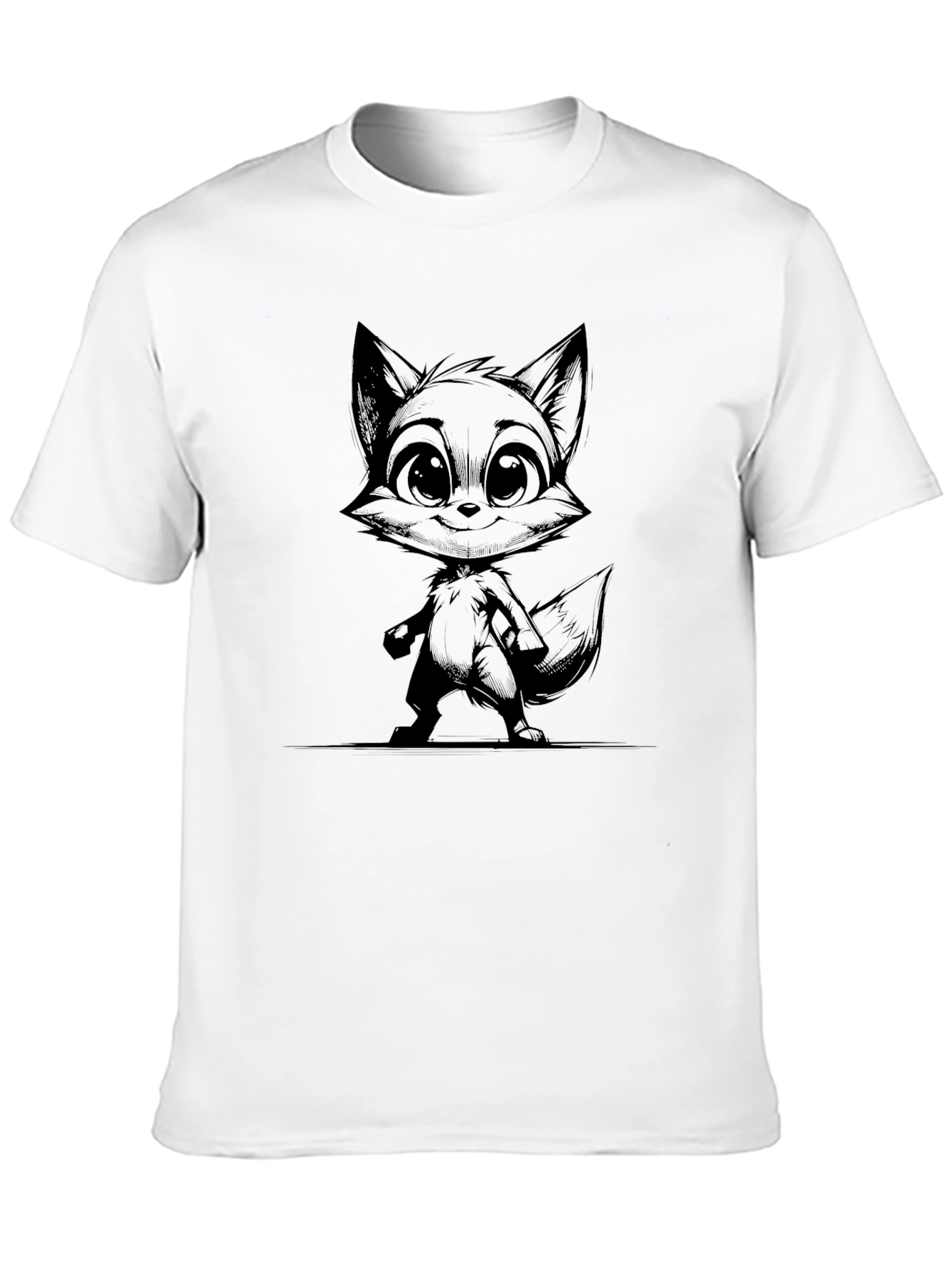 Cute Fox Graphic Tee - Stylish Black T-Shirt