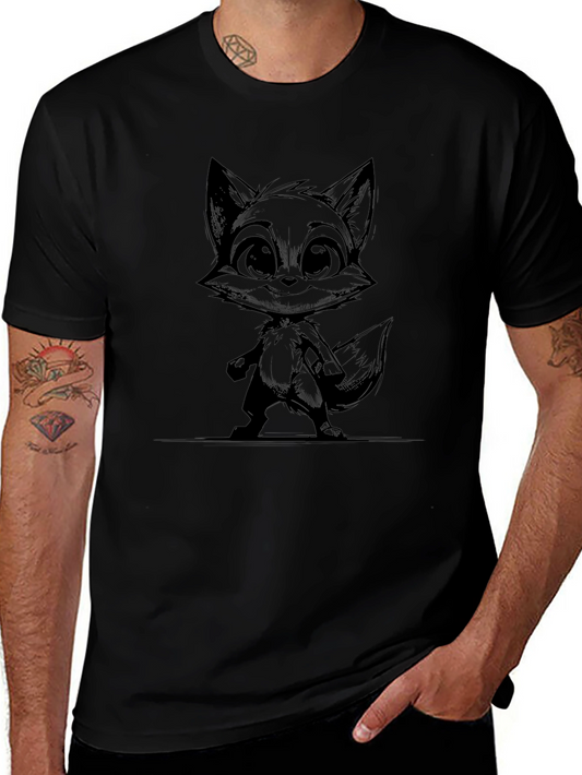 Cute Fox Graphic Tee - Stylish Black T-Shirt
