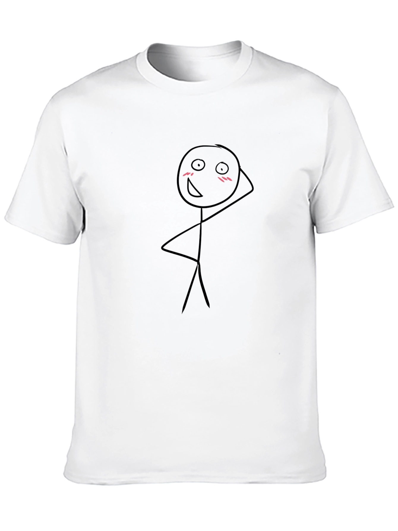Funny Stick Figure Graphic Tee - Black Cotton Shirt