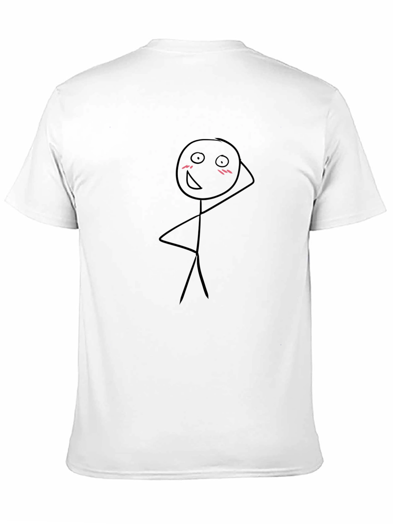 Funny Stick Figure Graphic Tee - Black Cotton Shirt