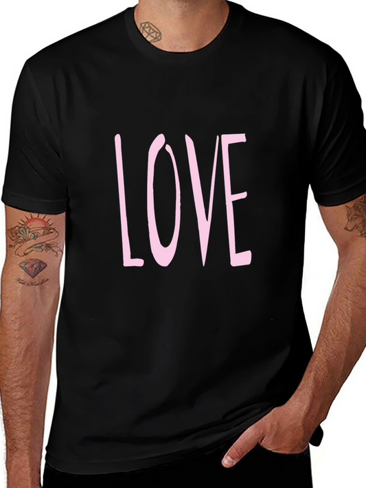 Mens Black LOVE Graphic Tee