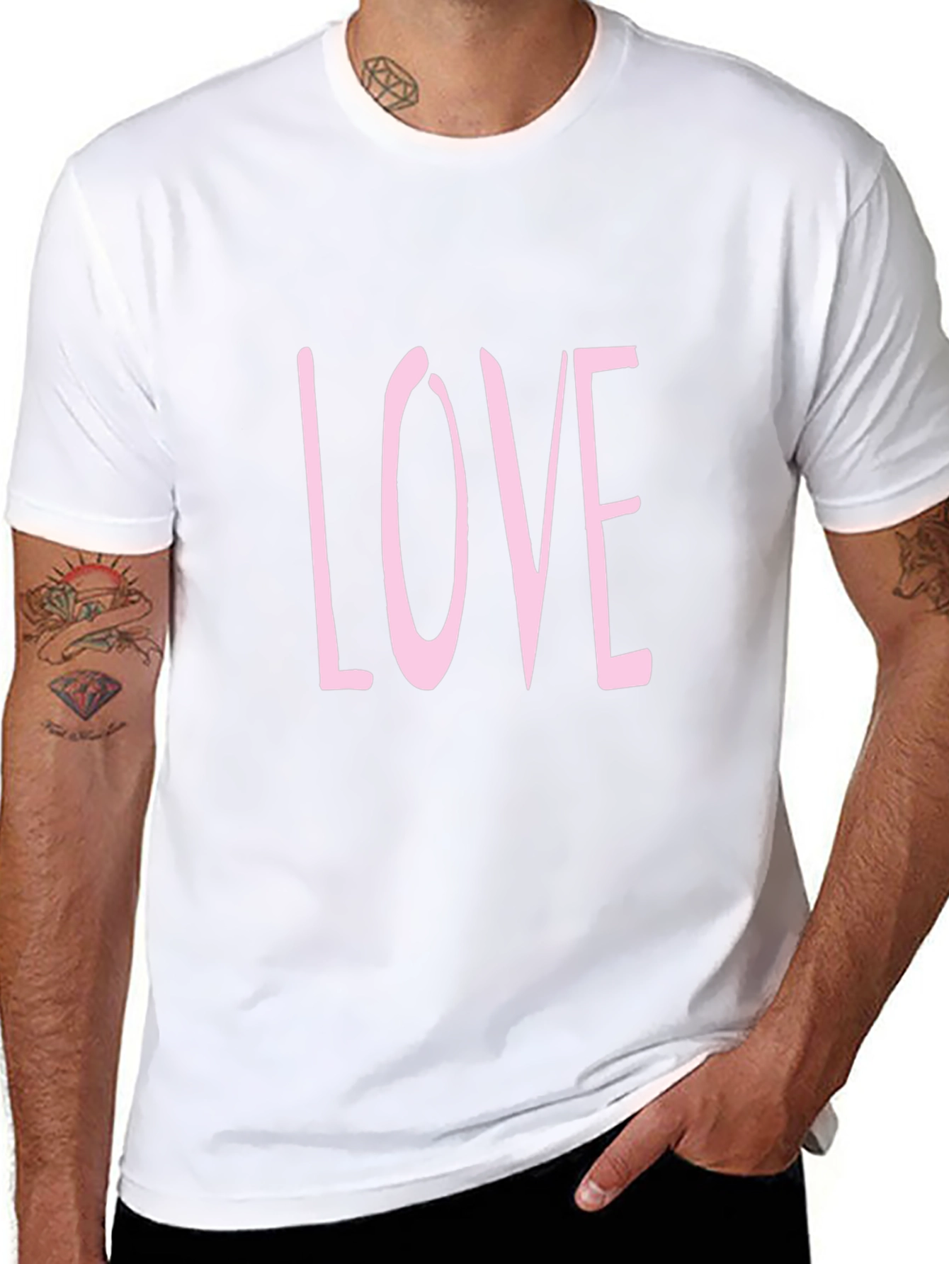 Mens Black LOVE Graphic Tee
