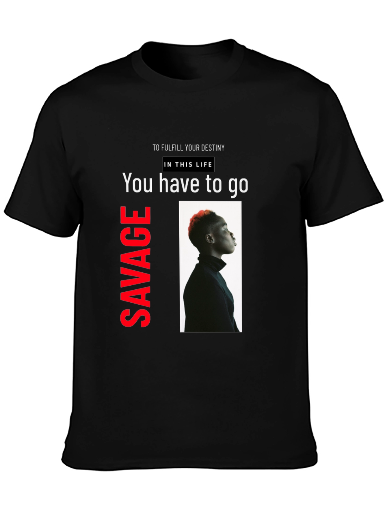 Savage Graphic Print Black T-Shirt