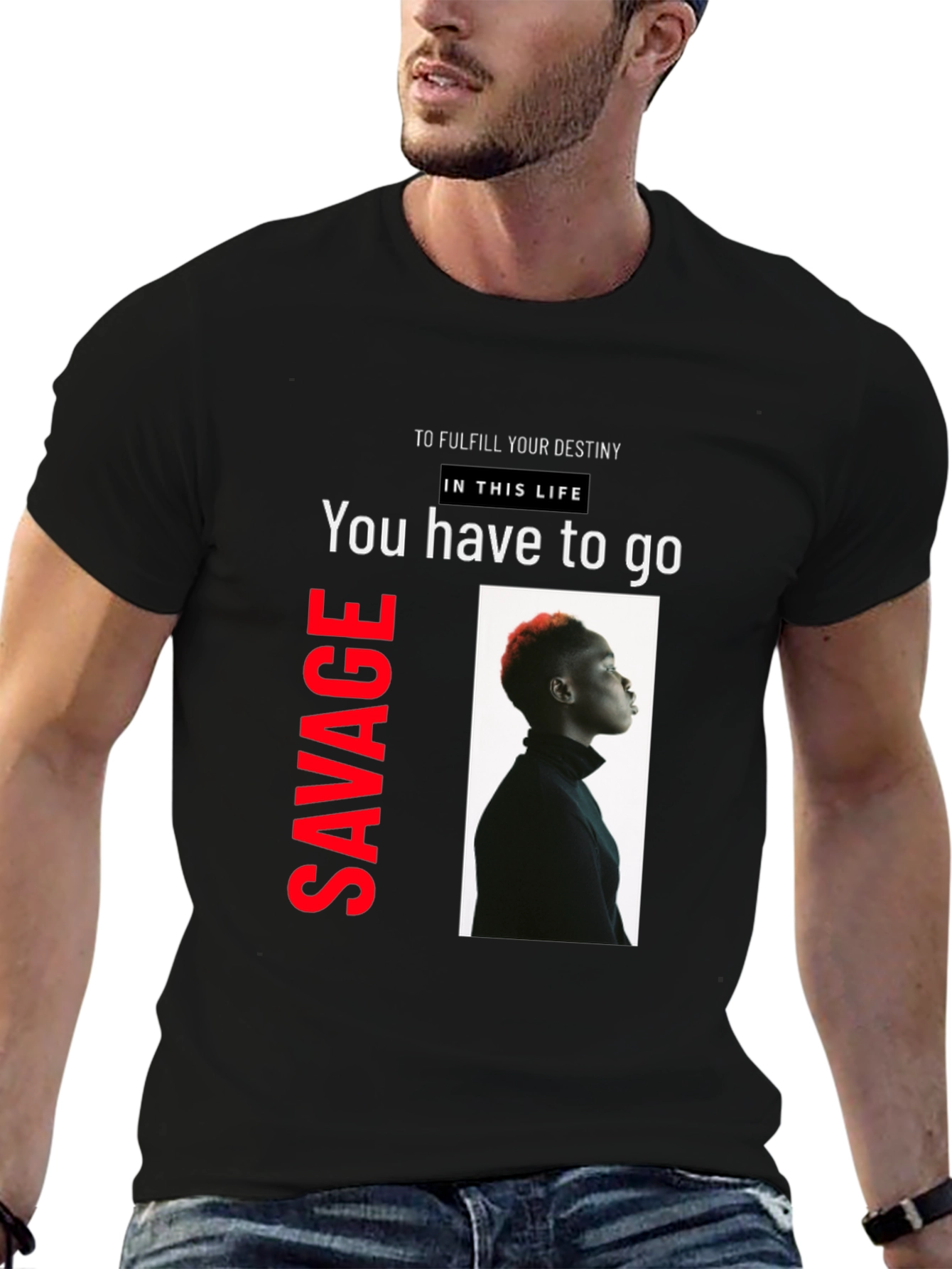 Savage Graphic Print Black T-Shirt