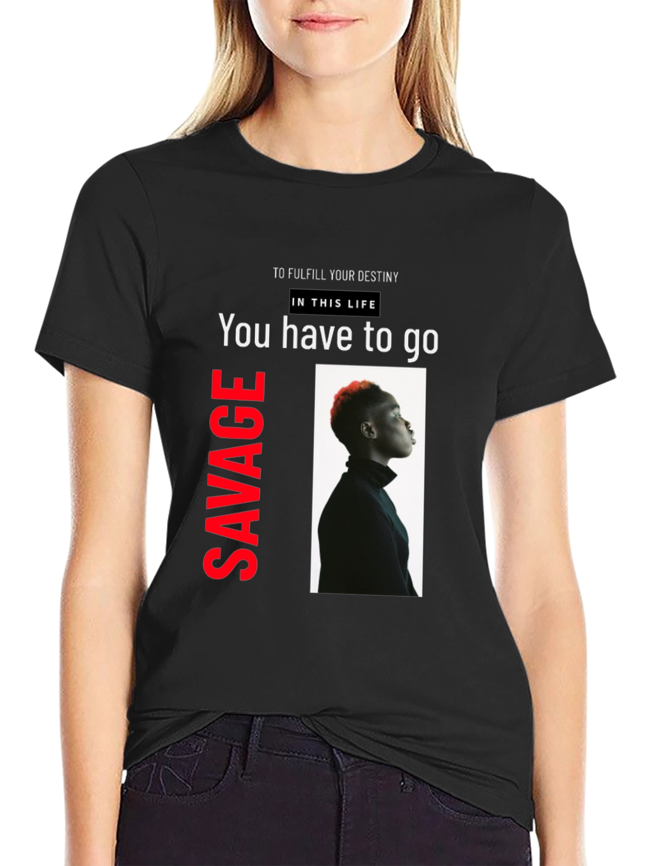 Savage Graphic Print Black T-Shirt