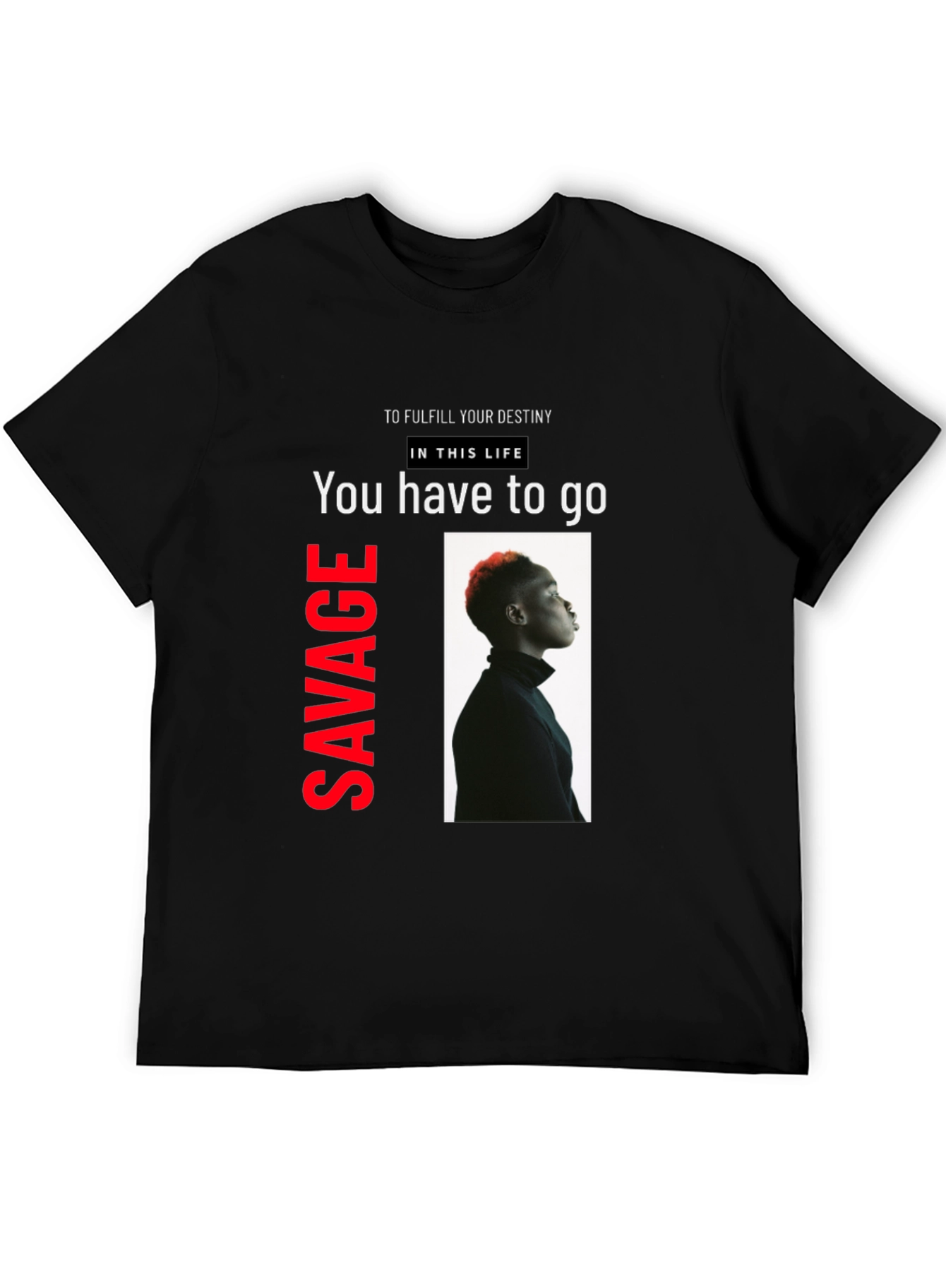 Savage Graphic Print Black T-Shirt